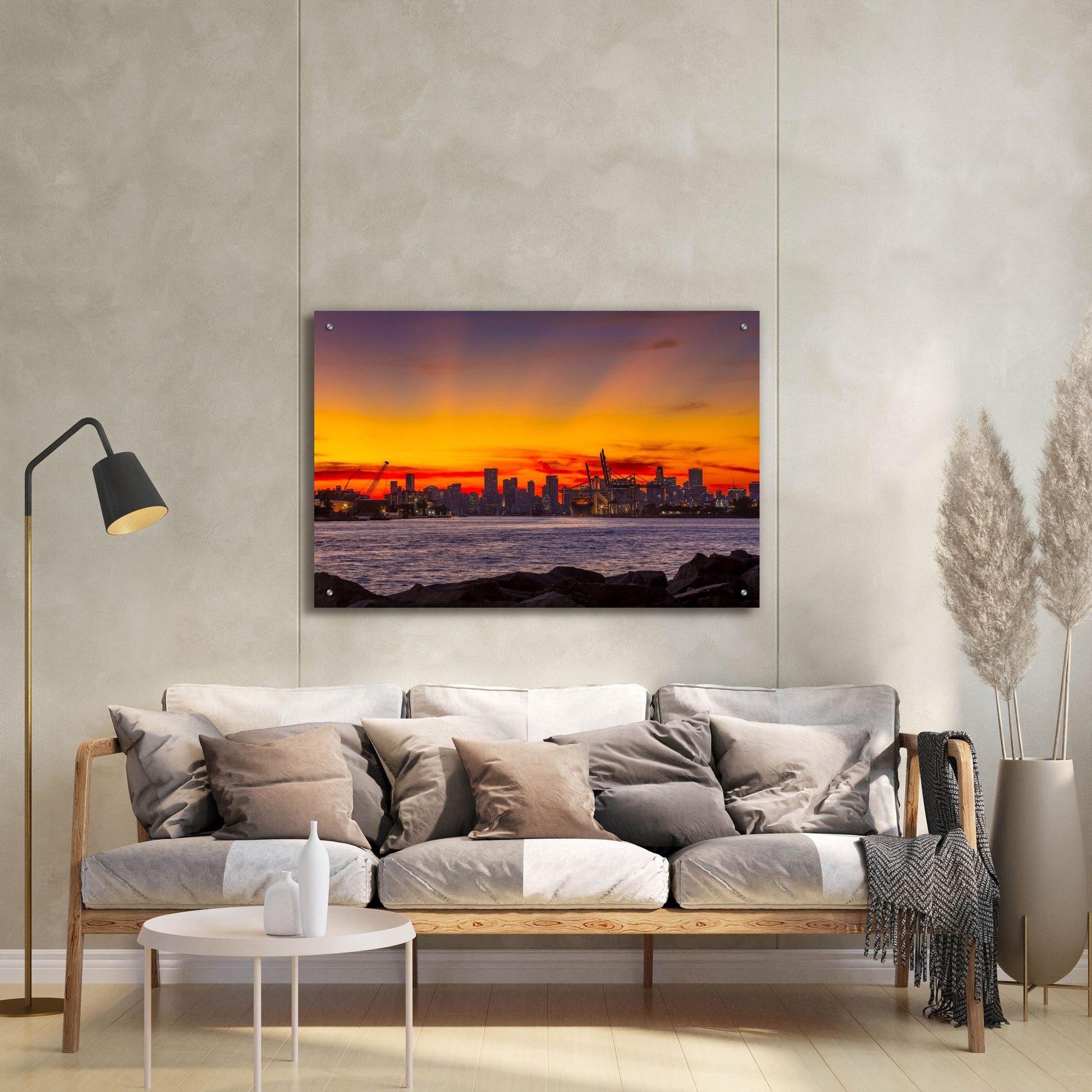 Epic Art 'Port Of Miami - Last Light' by Epic Portfolio, Acrylic Glass Wall Art,36x24