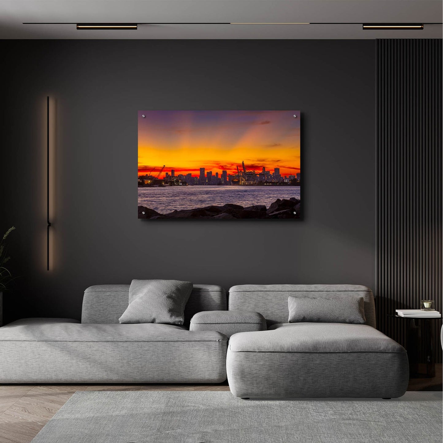 Epic Art 'Port Of Miami - Last Light' by Epic Portfolio, Acrylic Glass Wall Art,36x24