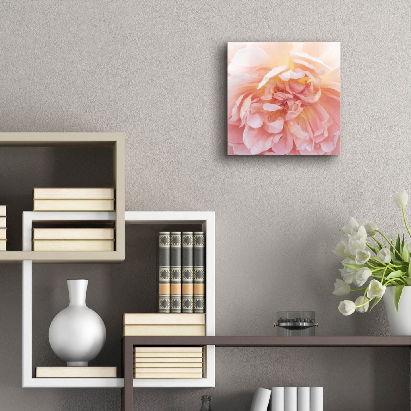 Epic Art ' Heavenly Rose' by Rebecca Swanson, Acrylic Glass Wall Art,12x12