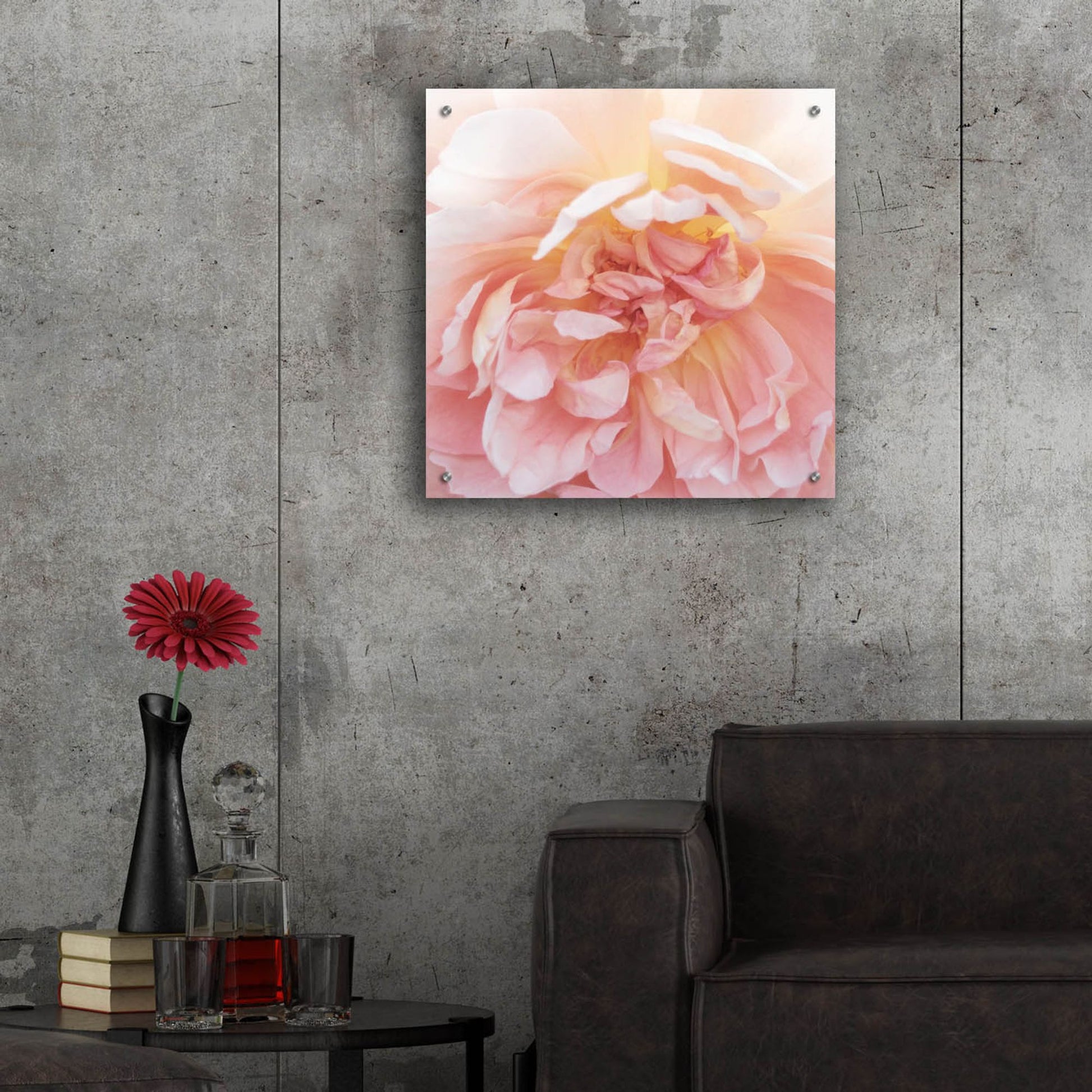 Epic Art ' Heavenly Rose' by Rebecca Swanson, Acrylic Glass Wall Art,24x24