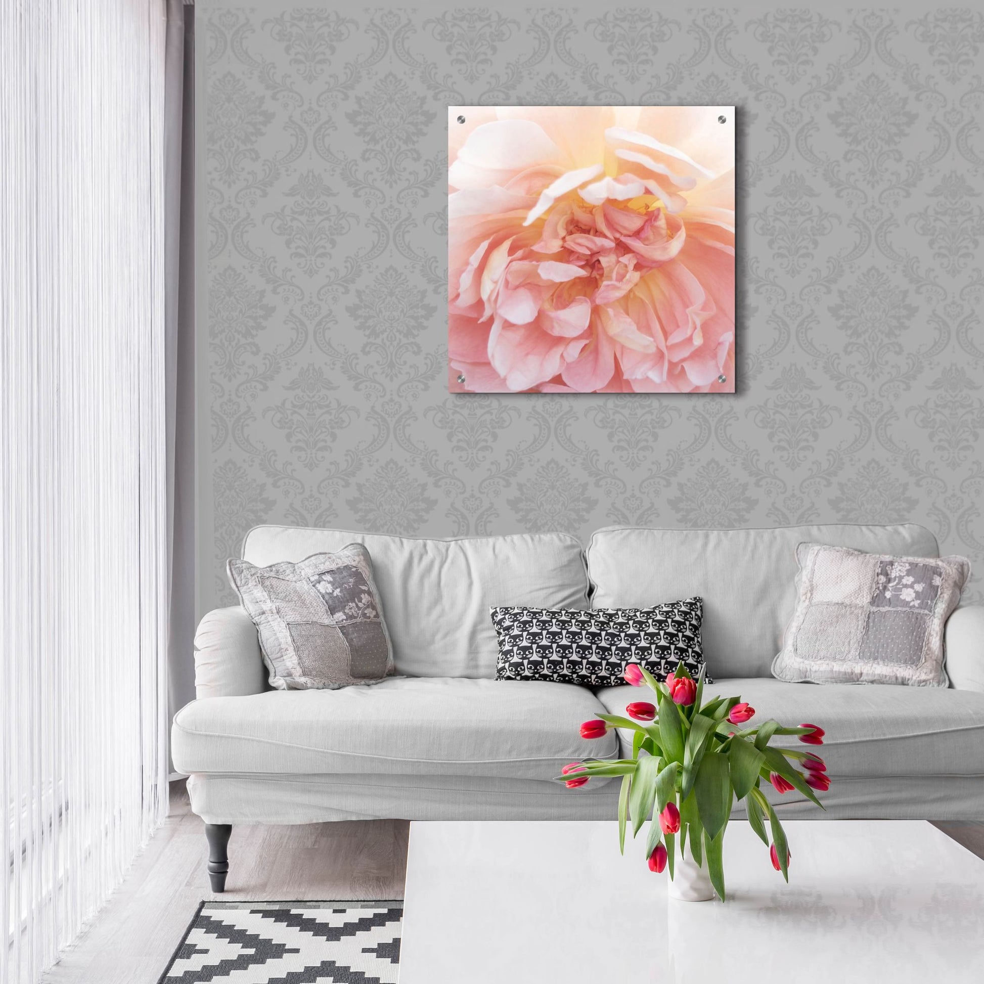 Epic Art ' Heavenly Rose' by Rebecca Swanson, Acrylic Glass Wall Art,24x24