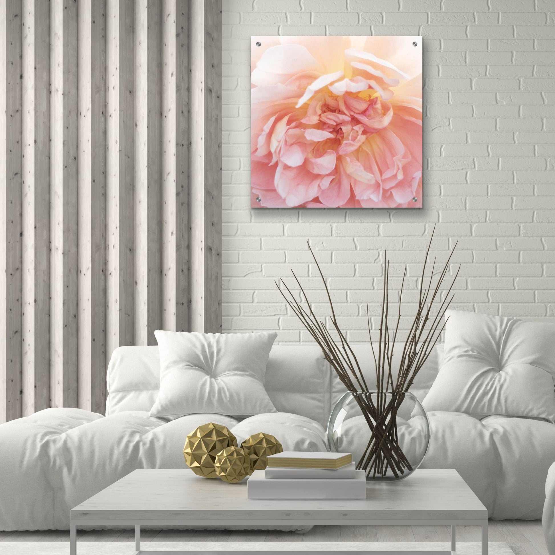 Epic Art ' Heavenly Rose' by Rebecca Swanson, Acrylic Glass Wall Art,24x24