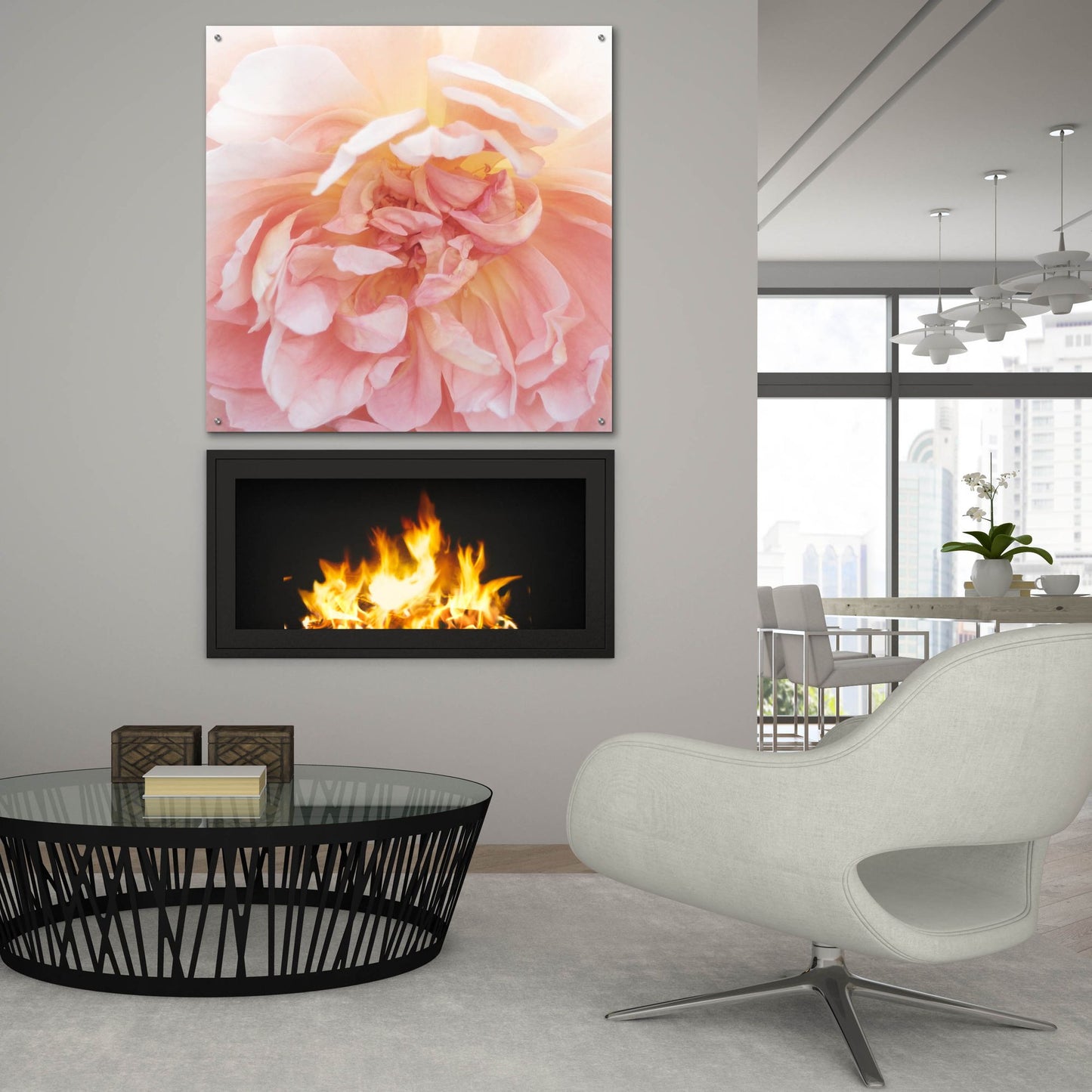 Epic Art ' Heavenly Rose' by Rebecca Swanson, Acrylic Glass Wall Art,36x36