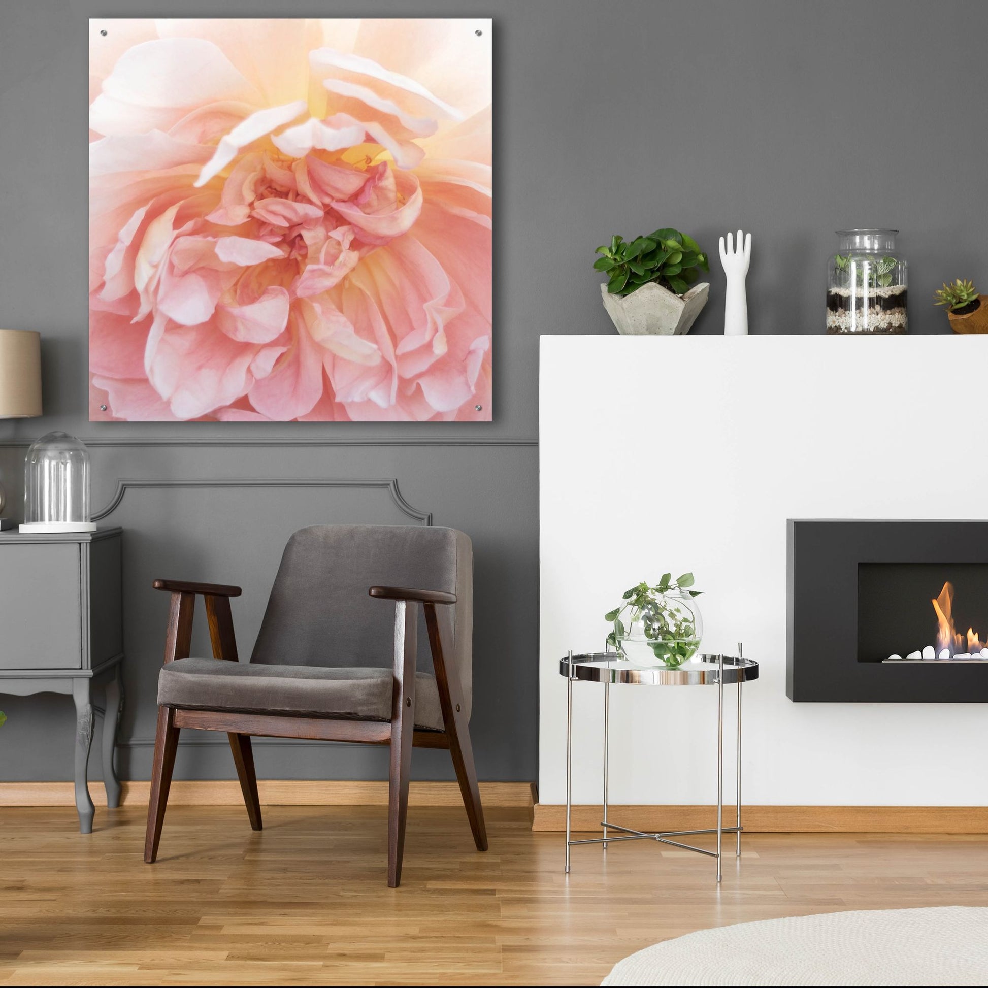 Epic Art ' Heavenly Rose' by Rebecca Swanson, Acrylic Glass Wall Art,36x36