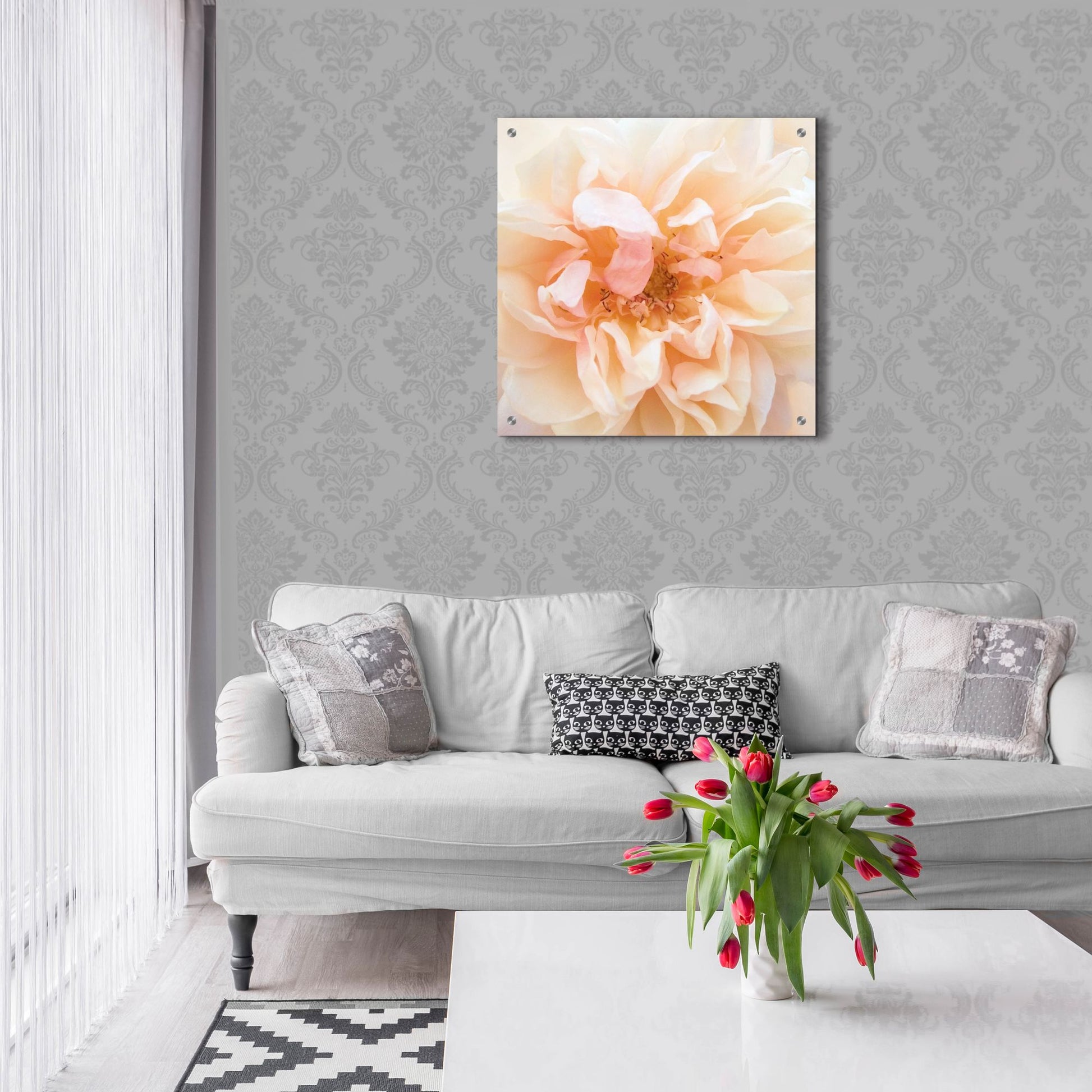 Epic Art ' Promise Rose' by Rebecca Swanson, Acrylic Glass Wall Art,24x24