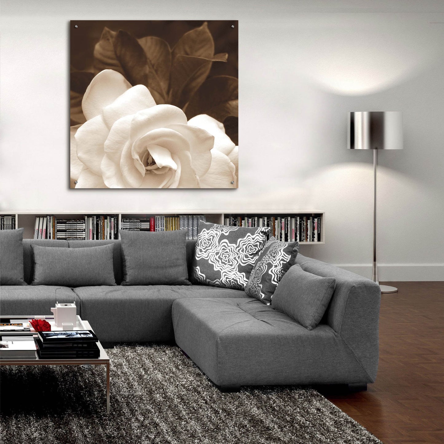 Epic Art ' Gardenia Garden' by Rebecca Swanson, Acrylic Glass Wall Art,36x36