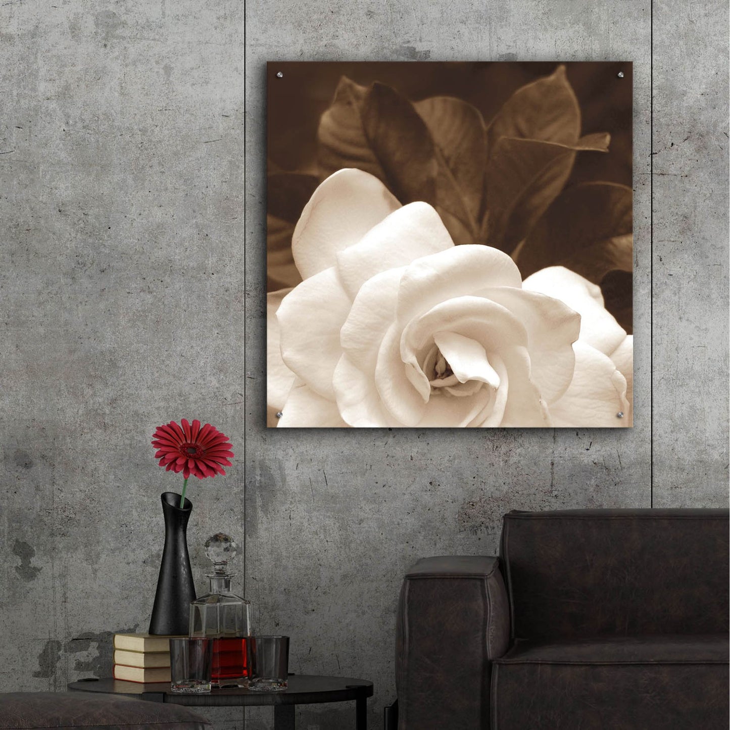 Epic Art ' Gardenia Garden' by Rebecca Swanson, Acrylic Glass Wall Art,36x36