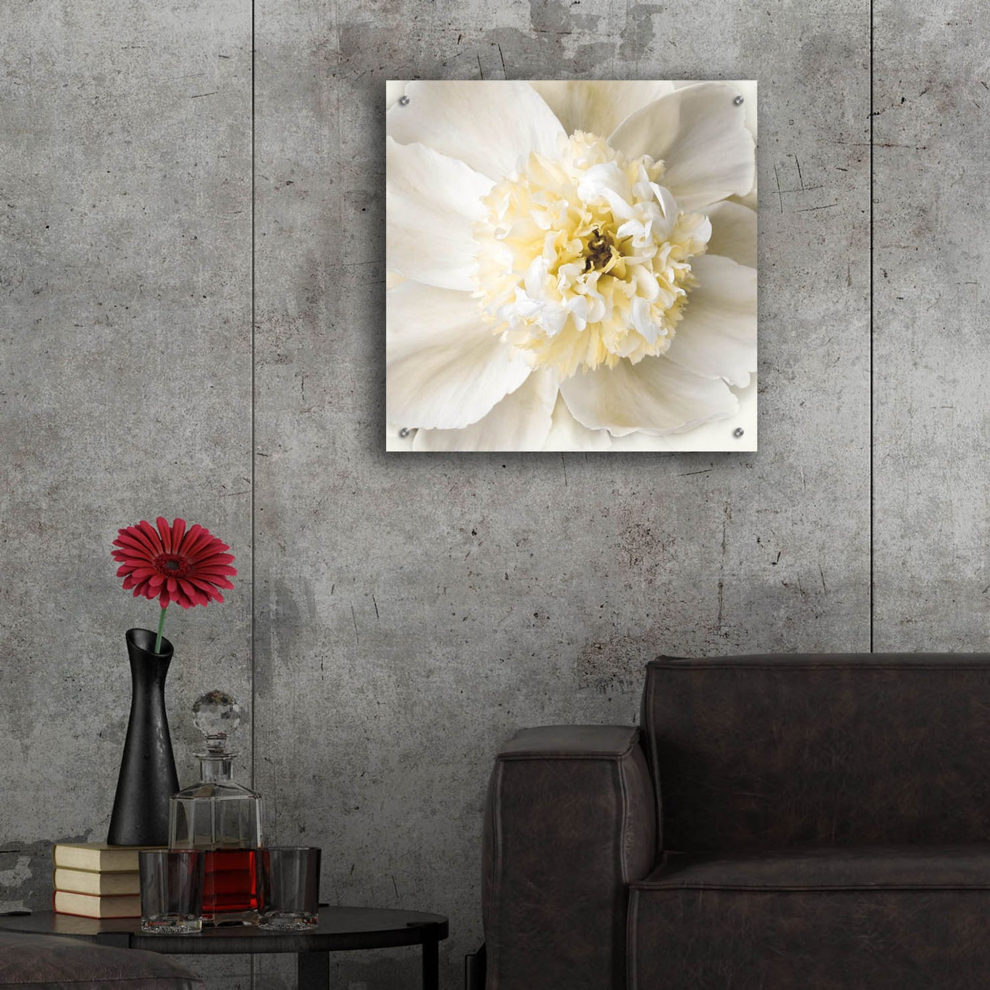 Epic Art ' Peony Praise' by Rebecca Swanson, Acrylic Glass Wall Art,24x24