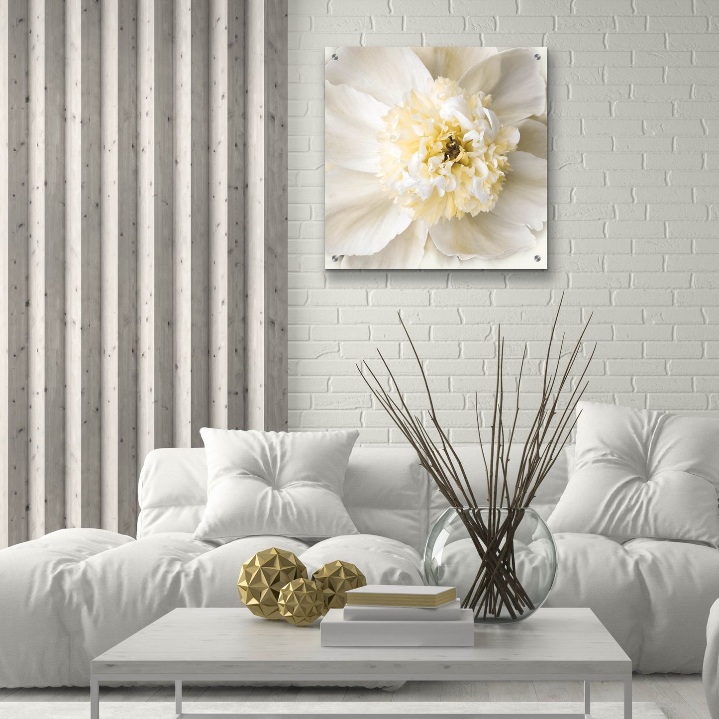 Epic Art ' Peony Praise' by Rebecca Swanson, Acrylic Glass Wall Art,24x24