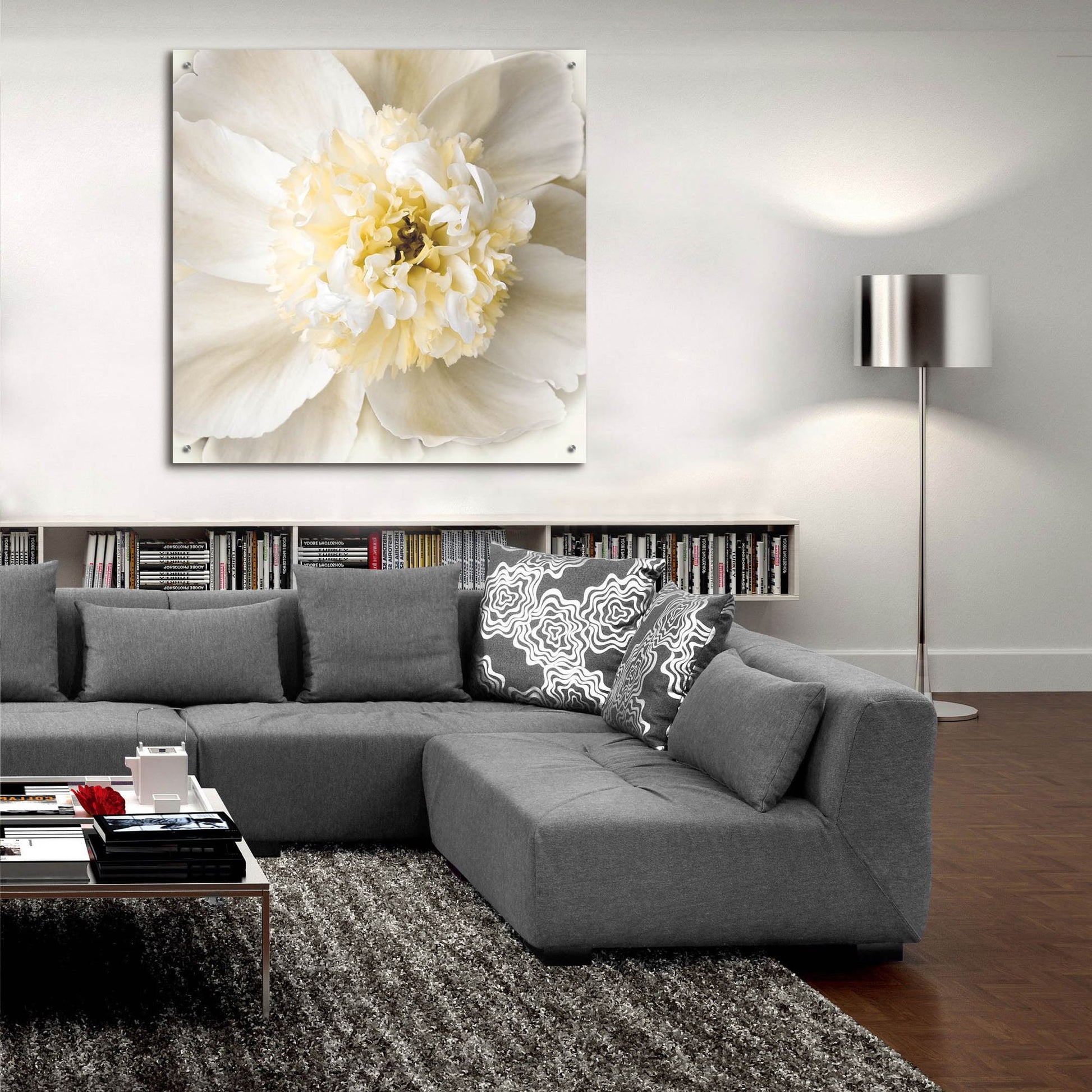 Epic Art ' Peony Praise' by Rebecca Swanson, Acrylic Glass Wall Art,36x36