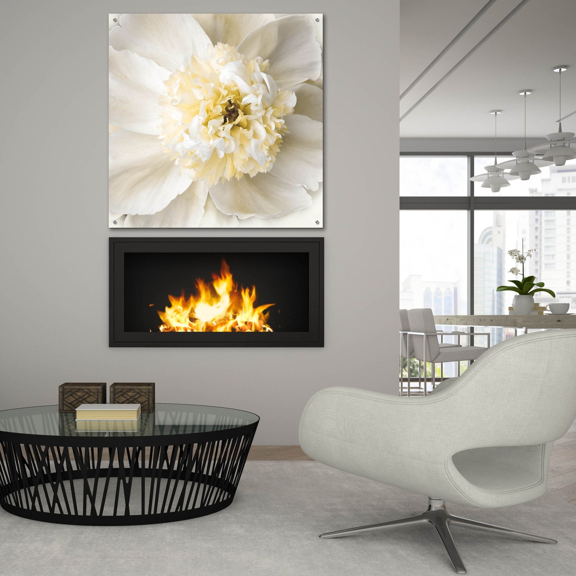 Epic Art ' Peony Praise' by Rebecca Swanson, Acrylic Glass Wall Art,36x36