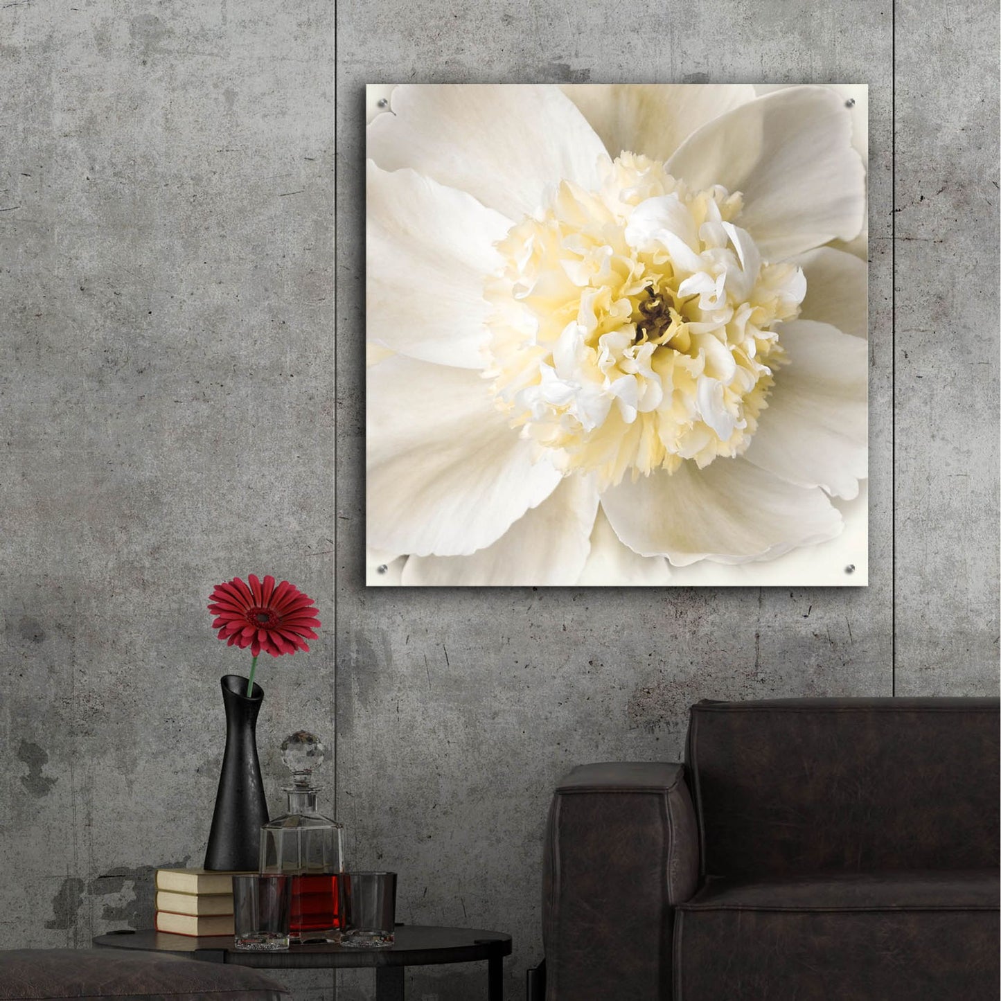 Epic Art ' Peony Praise' by Rebecca Swanson, Acrylic Glass Wall Art,36x36