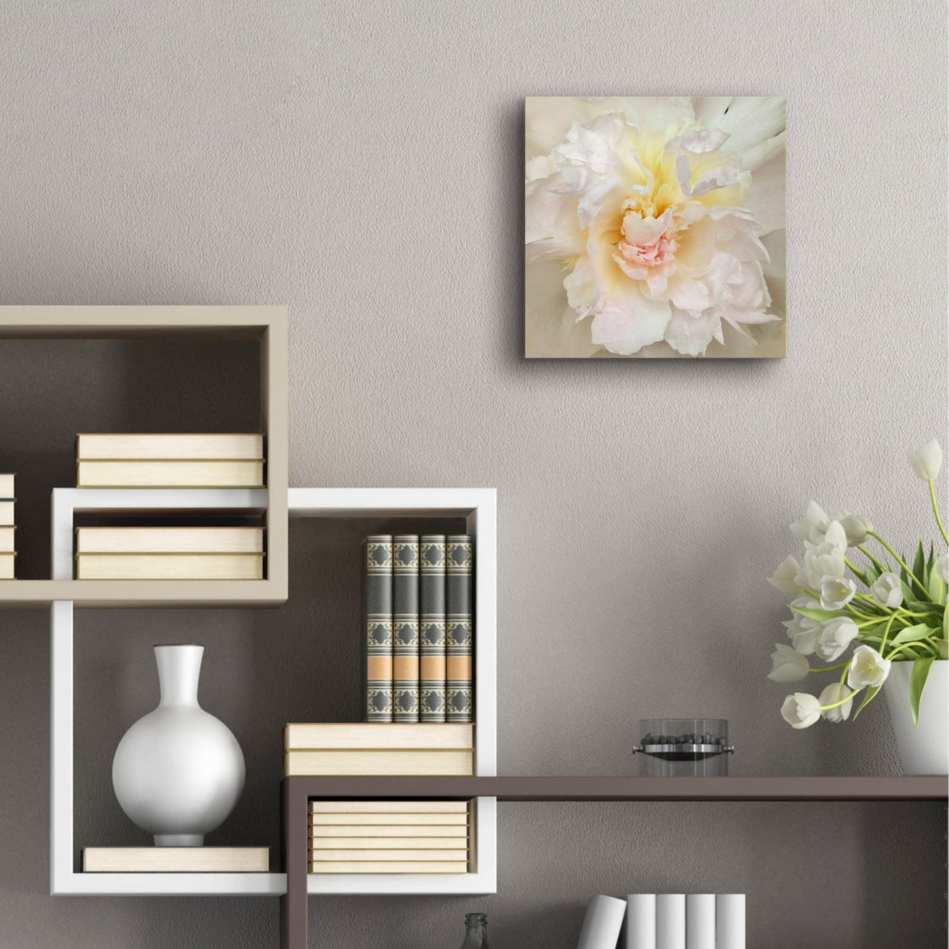 Epic Art ' Paeonia' by Rebecca Swanson, Acrylic Glass Wall Art,12x12