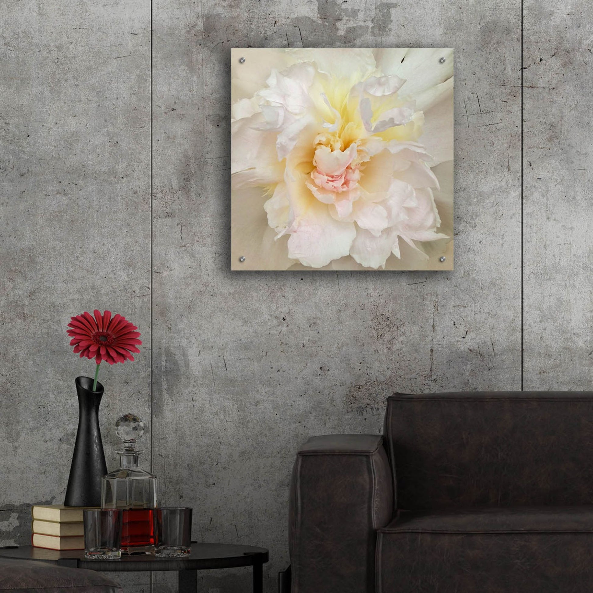 Epic Art ' Paeonia' by Rebecca Swanson, Acrylic Glass Wall Art,24x24