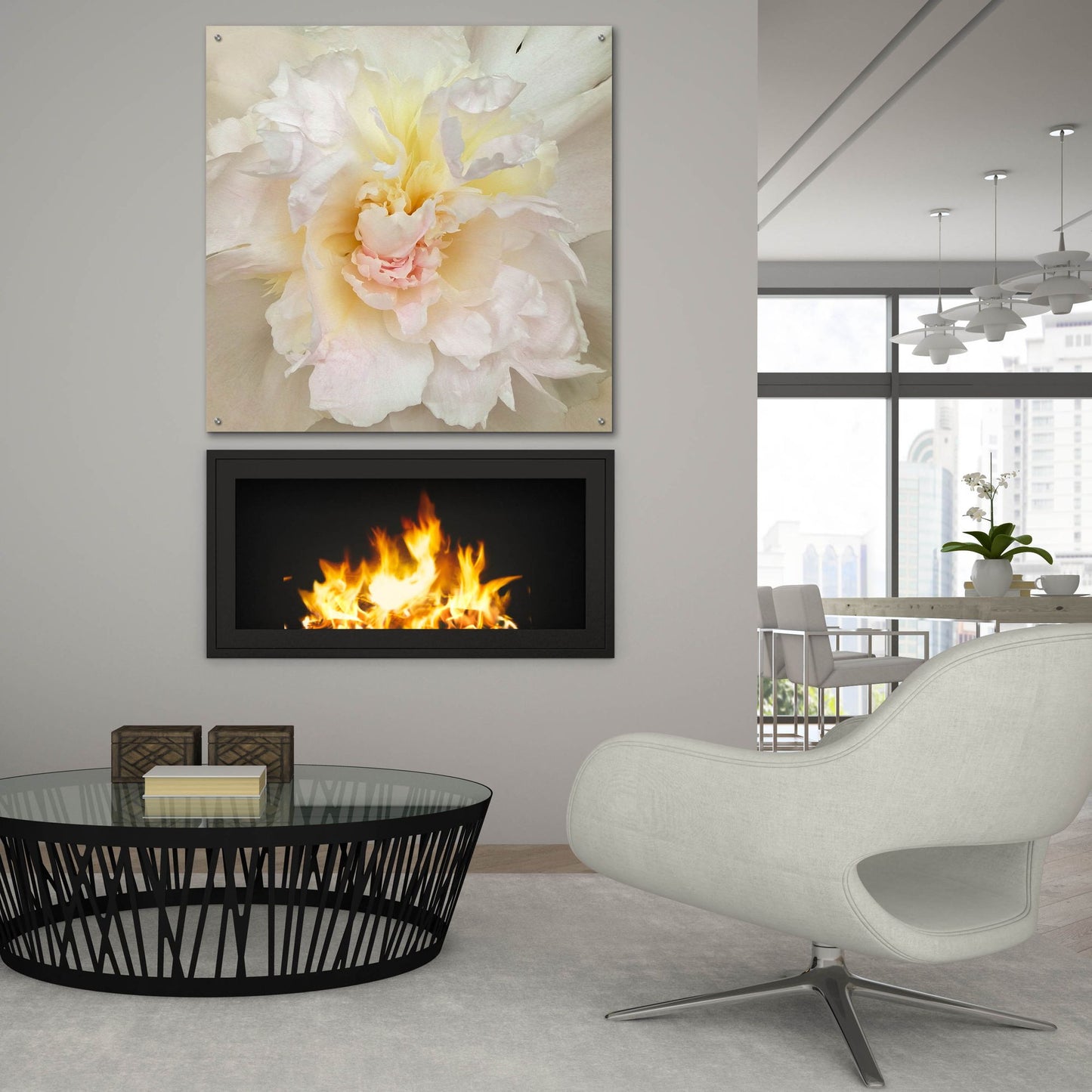 Epic Art ' Paeonia' by Rebecca Swanson, Acrylic Glass Wall Art,36x36