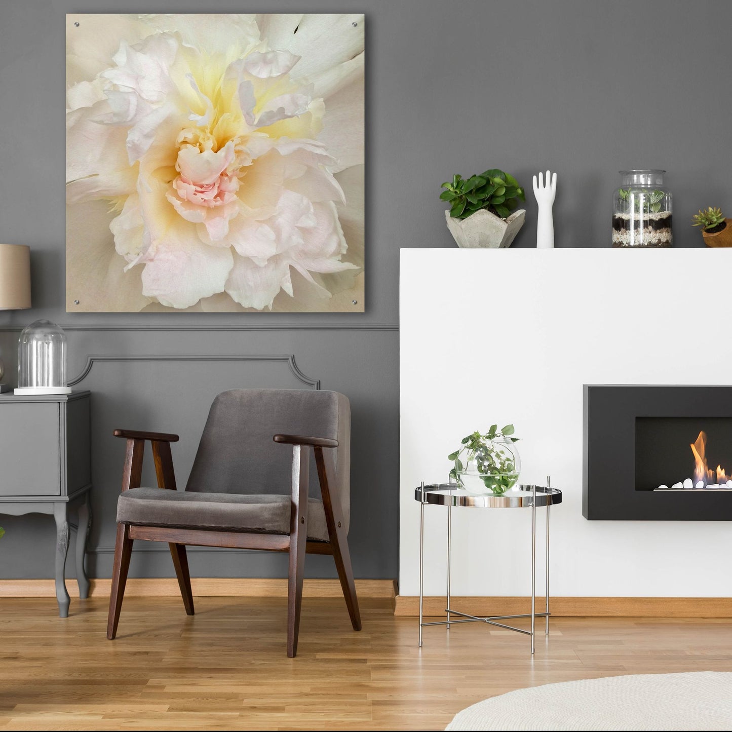 Epic Art ' Paeonia' by Rebecca Swanson, Acrylic Glass Wall Art,36x36