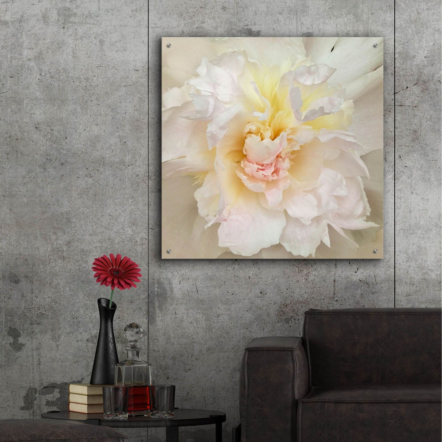 Epic Art ' Paeonia' by Rebecca Swanson, Acrylic Glass Wall Art,36x36