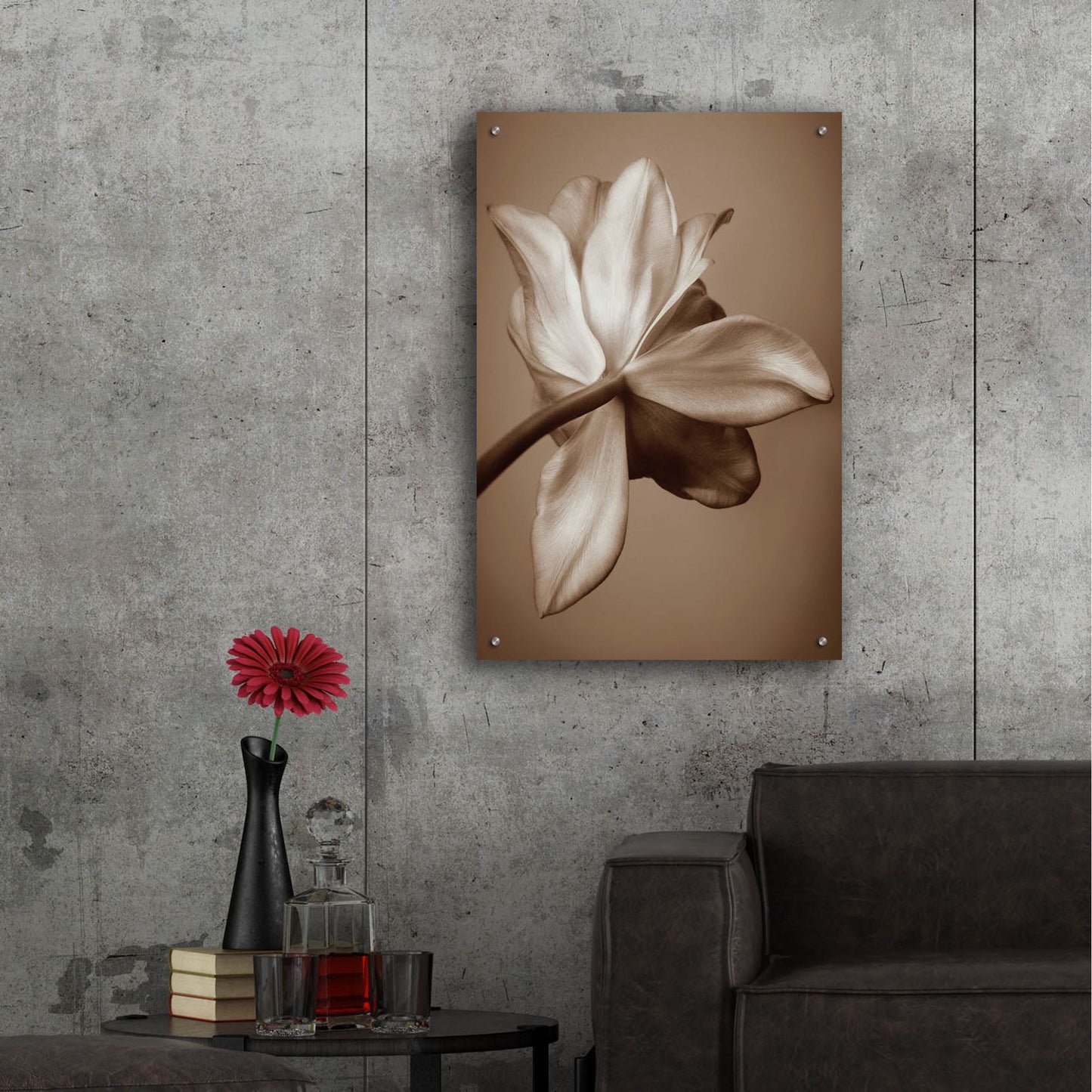 Epic Art ' Moonlight Tulip' by Rebecca Swanson, Acrylic Glass Wall Art,24x36