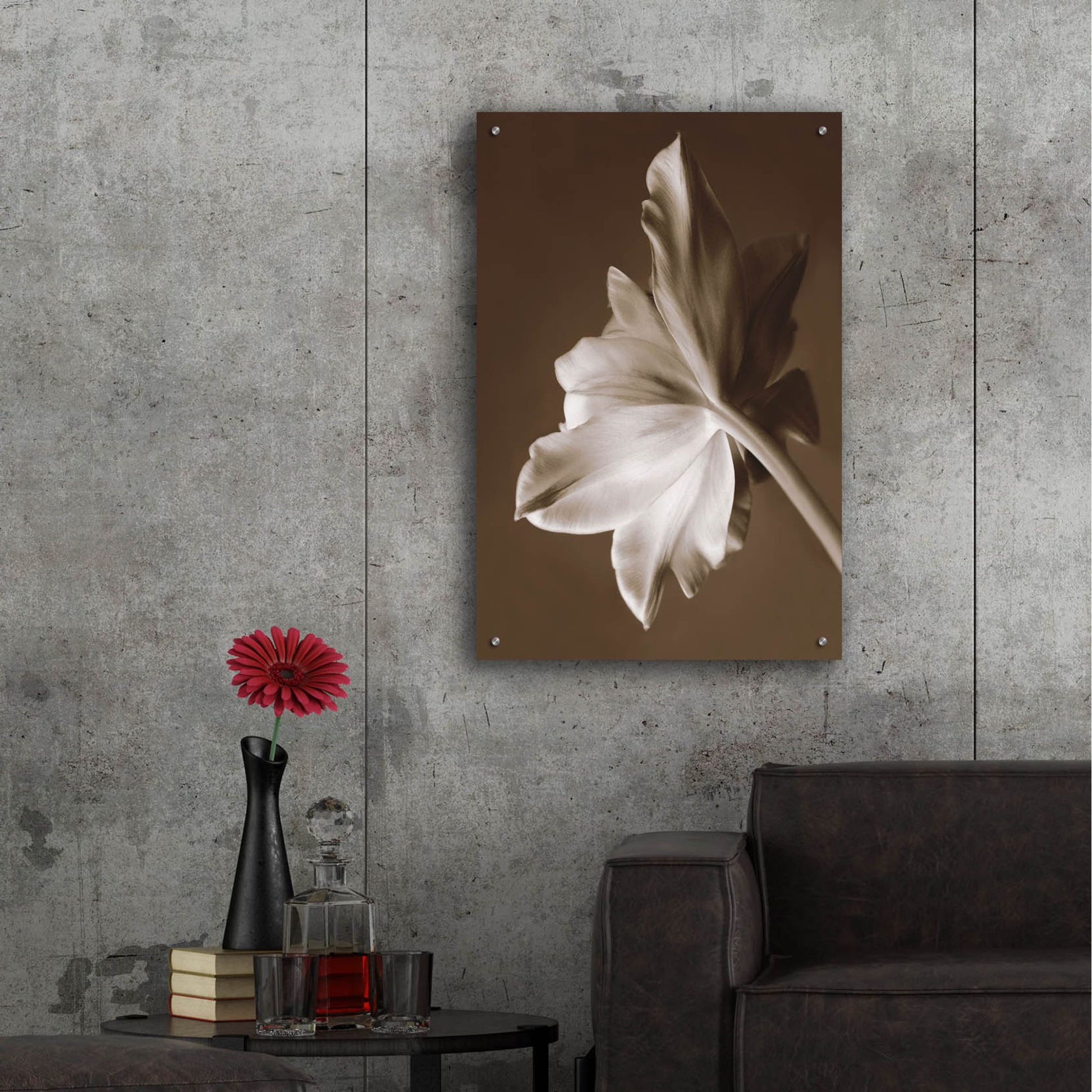 Epic Art ' Moonglow Tulip' by Rebecca Swanson, Acrylic Glass Wall Art,24x36