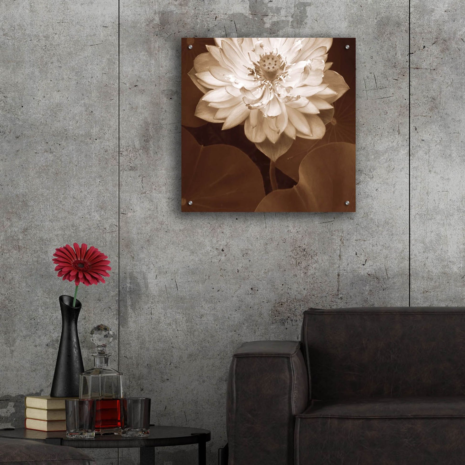 Epic Art ' Lotus Welcome' by Rebecca Swanson, Acrylic Glass Wall Art,24x24