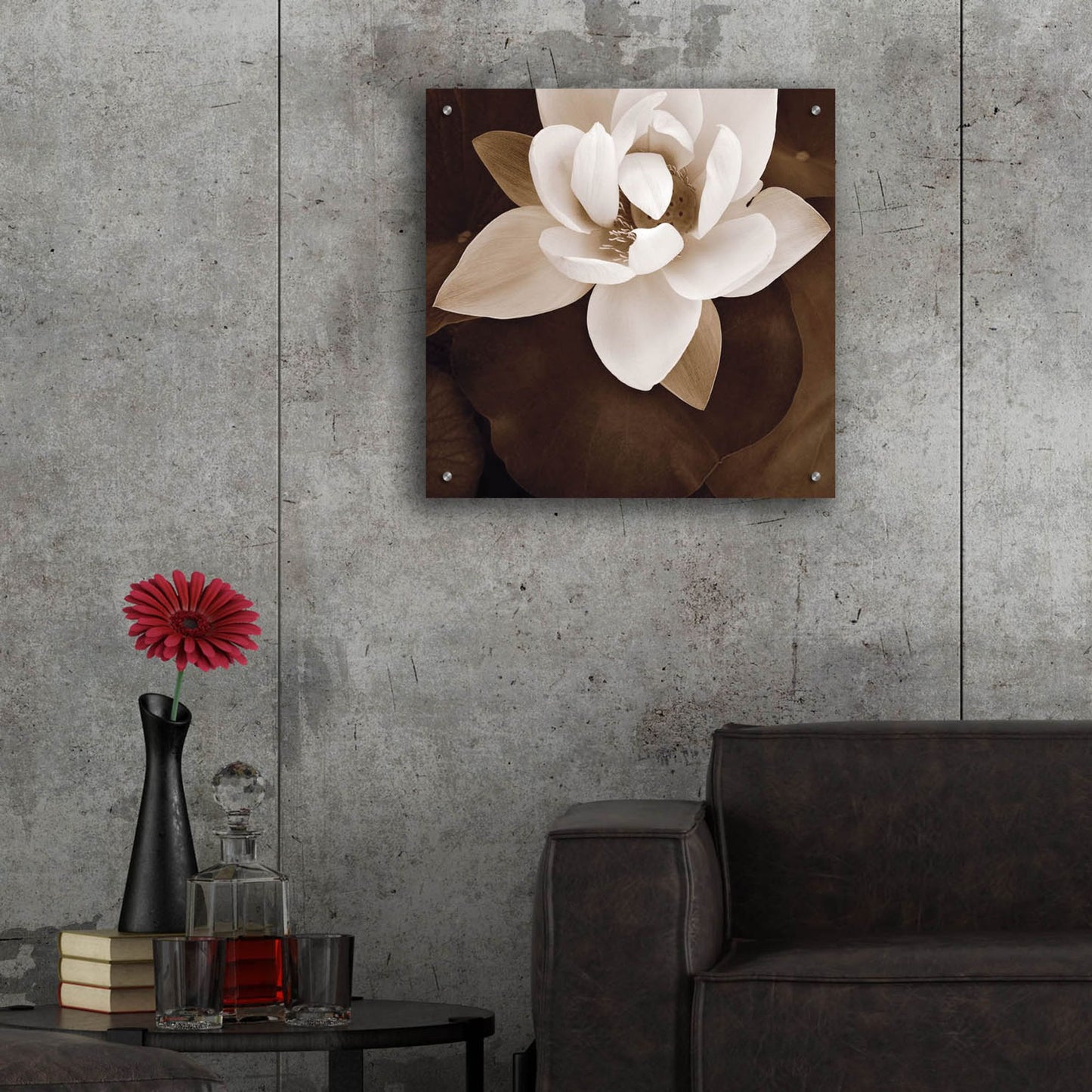 Epic Art ' Amazon Lotus' by Rebecca Swanson, Acrylic Glass Wall Art,24x24