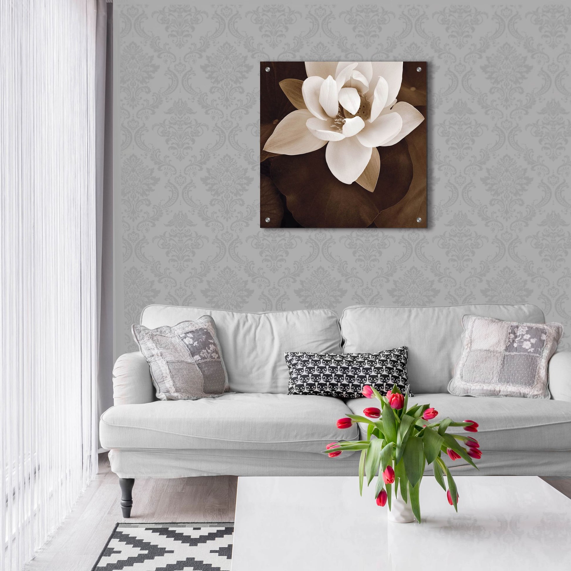 Epic Art ' Amazon Lotus' by Rebecca Swanson, Acrylic Glass Wall Art,24x24