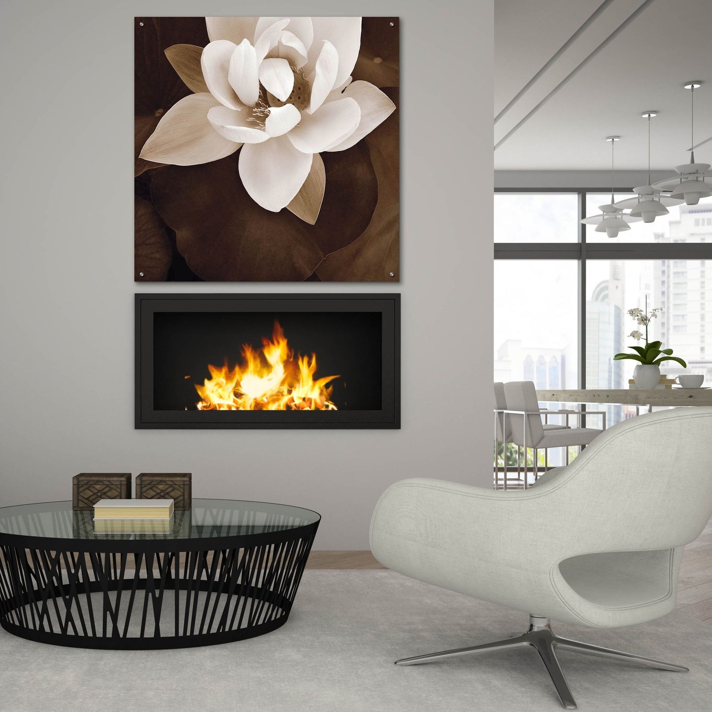 Epic Art ' Amazon Lotus' by Rebecca Swanson, Acrylic Glass Wall Art,36x36