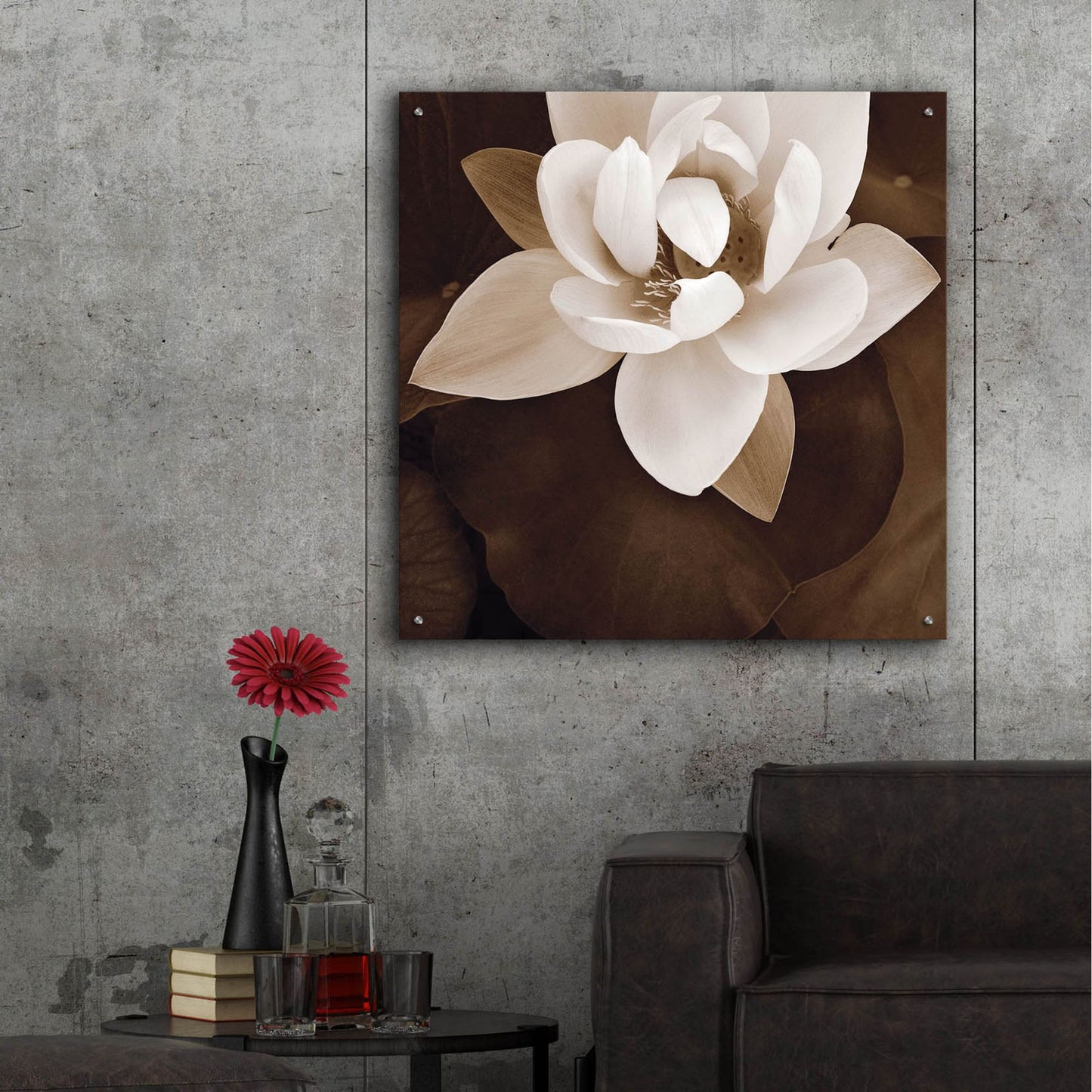 Epic Art ' Amazon Lotus' by Rebecca Swanson, Acrylic Glass Wall Art,36x36