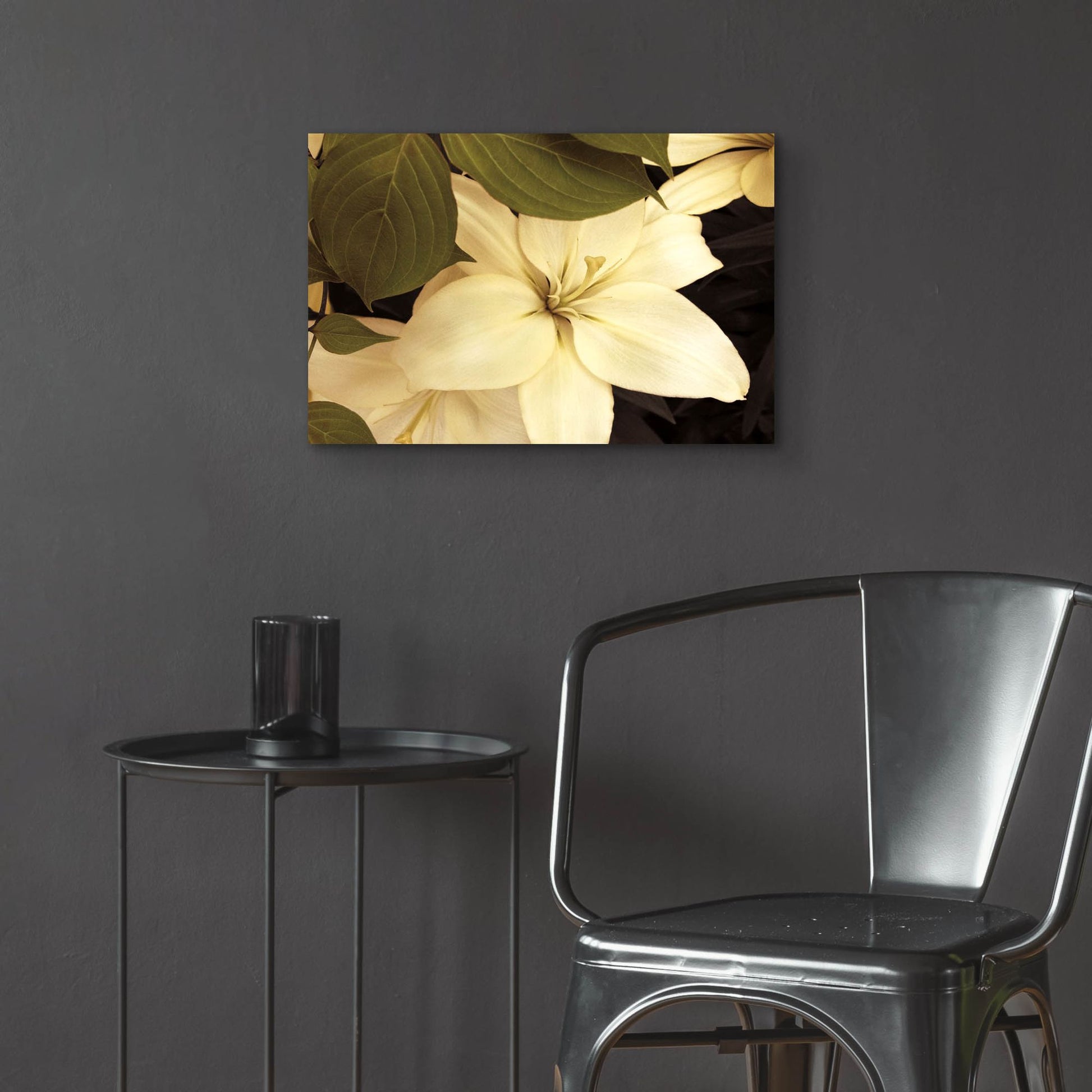 Epic Art ' Lily and Leaves' by Rebecca Swanson, Acrylic Glass Wall Art,24x16