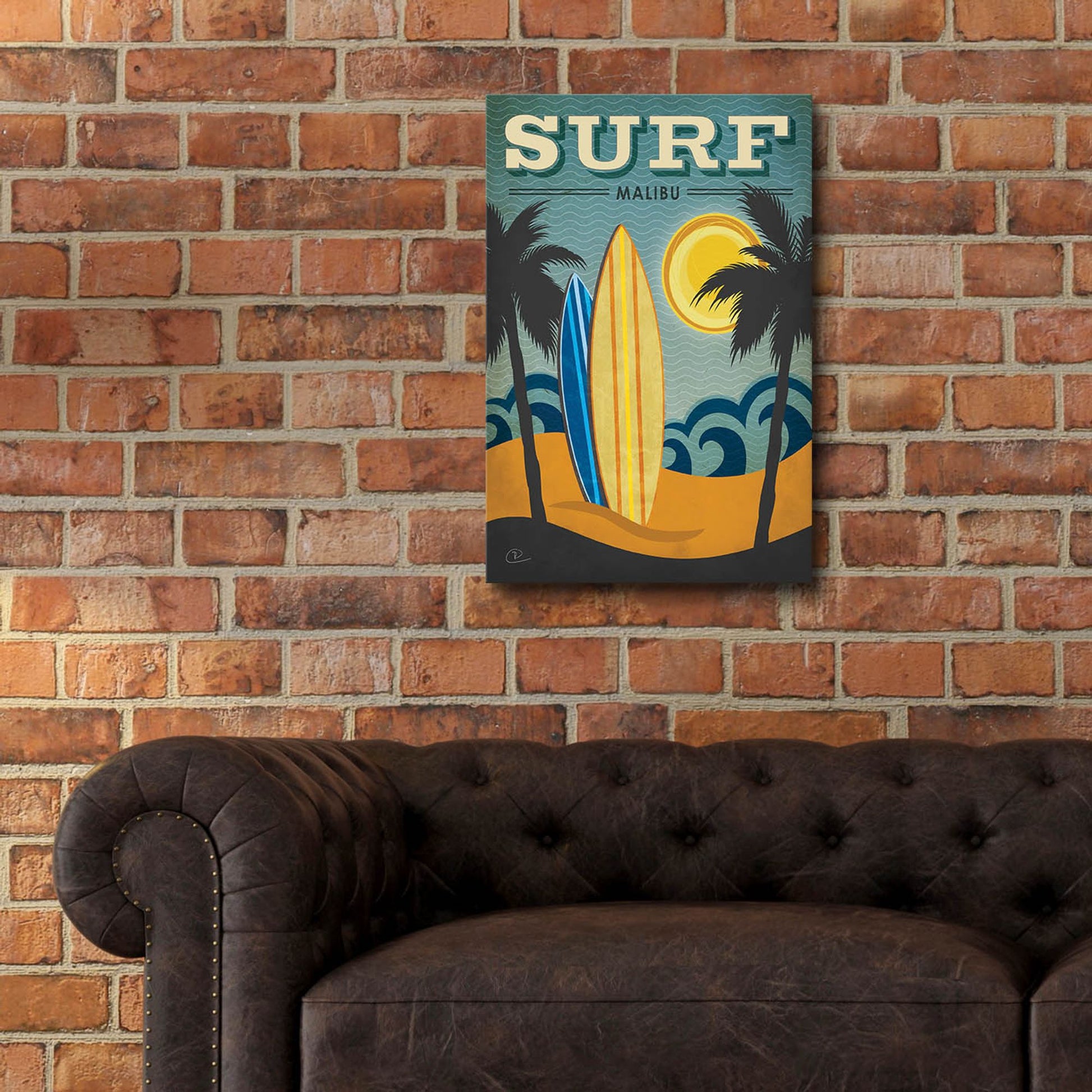 Epic Art ' Surf Malibu' by Renee Pulve, Acrylic Glass Wall Art,16x24