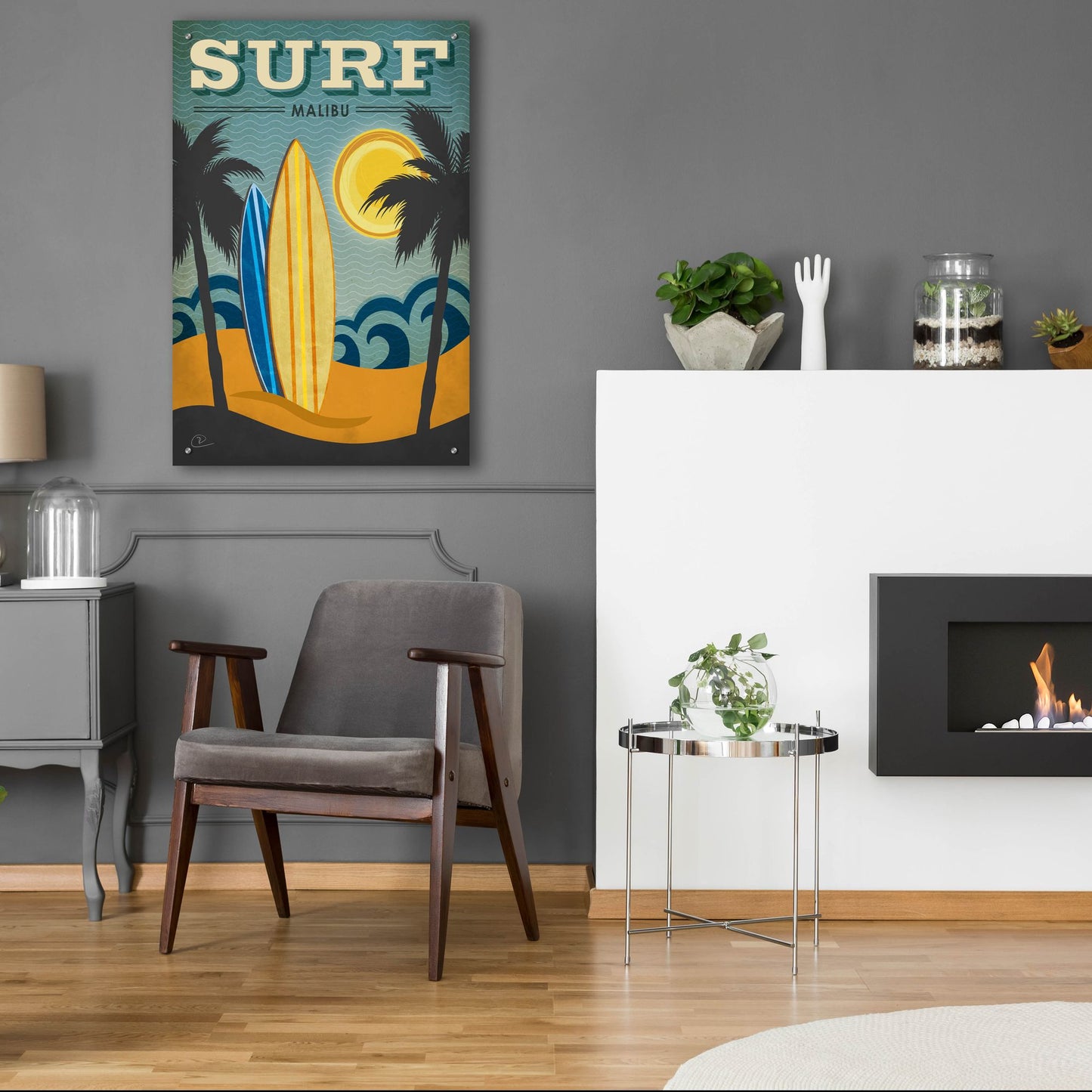 Epic Art ' Surf Malibu' by Renee Pulve, Acrylic Glass Wall Art,24x36