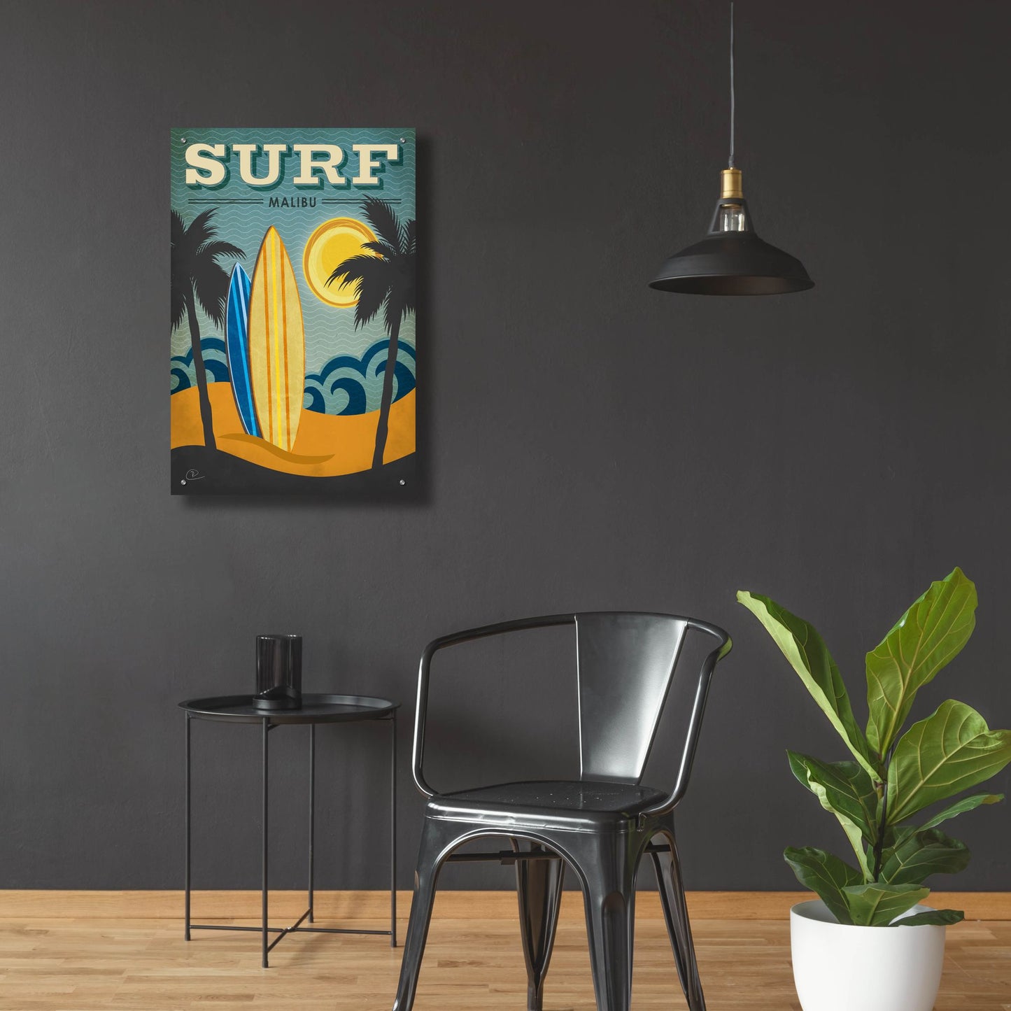 Epic Art ' Surf Malibu' by Renee Pulve, Acrylic Glass Wall Art,24x36