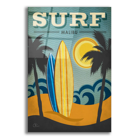 Epic Art ' Surf Malibu' by Renee Pulve, Acrylic Glass Wall Art