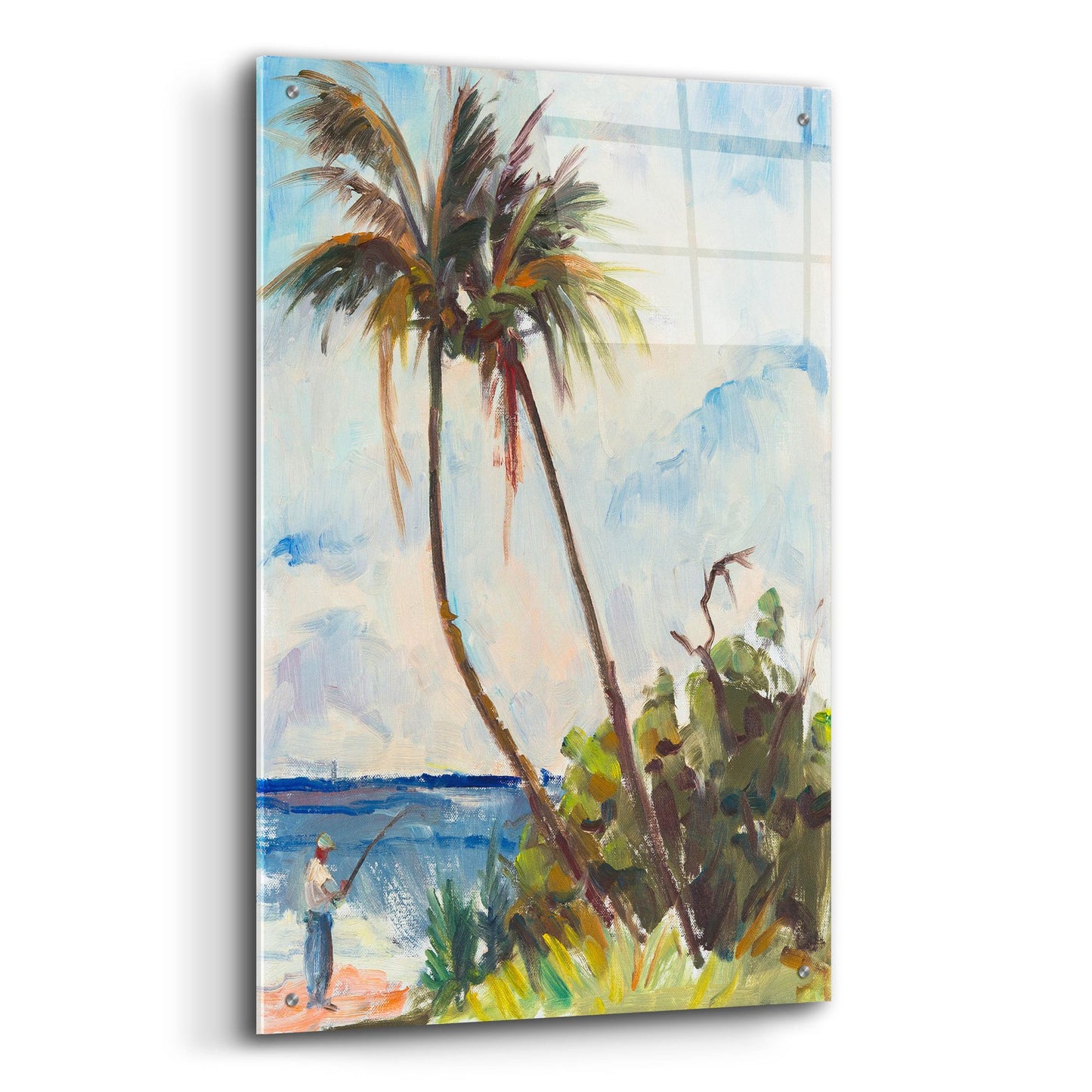 Epic Art ' Fishing under Palms' by Richard A. Rodgers, Acrylic Glass Wall Art,24x36