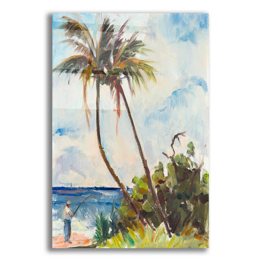 Epic Art ' Fishing under Palms' by Richard A. Rodgers, Acrylic Glass Wall Art