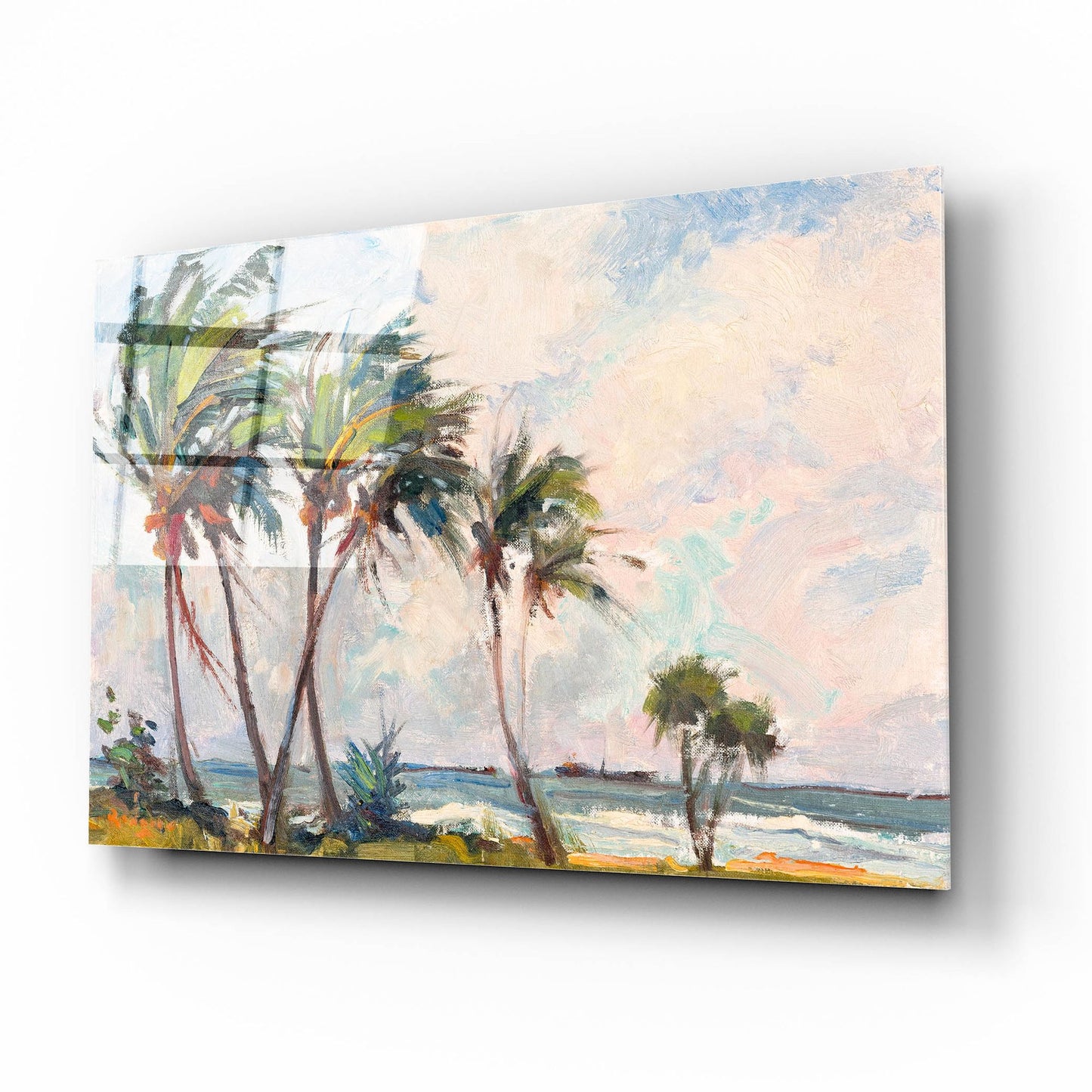 Epic Art ' Six Palms' by Richard A. Rodgers, Acrylic Glass Wall Art,16x12