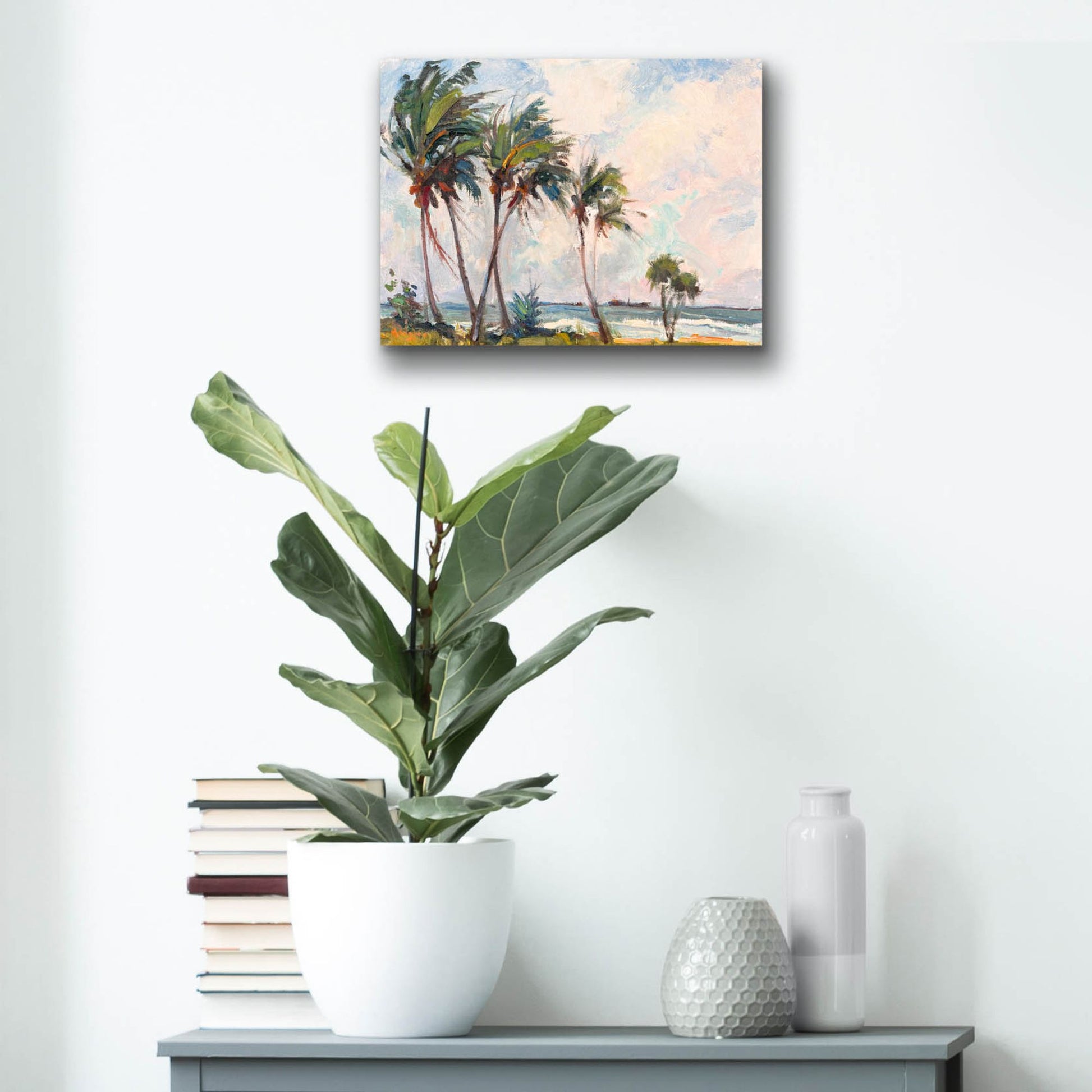 Epic Art ' Six Palms' by Richard A. Rodgers, Acrylic Glass Wall Art,16x12