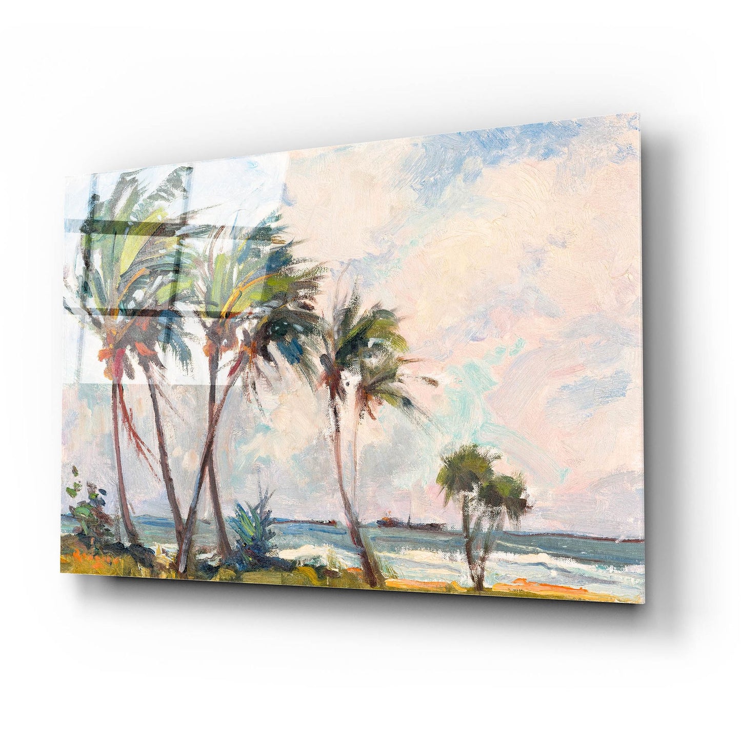 Epic Art ' Six Palms' by Richard A. Rodgers, Acrylic Glass Wall Art,24x16