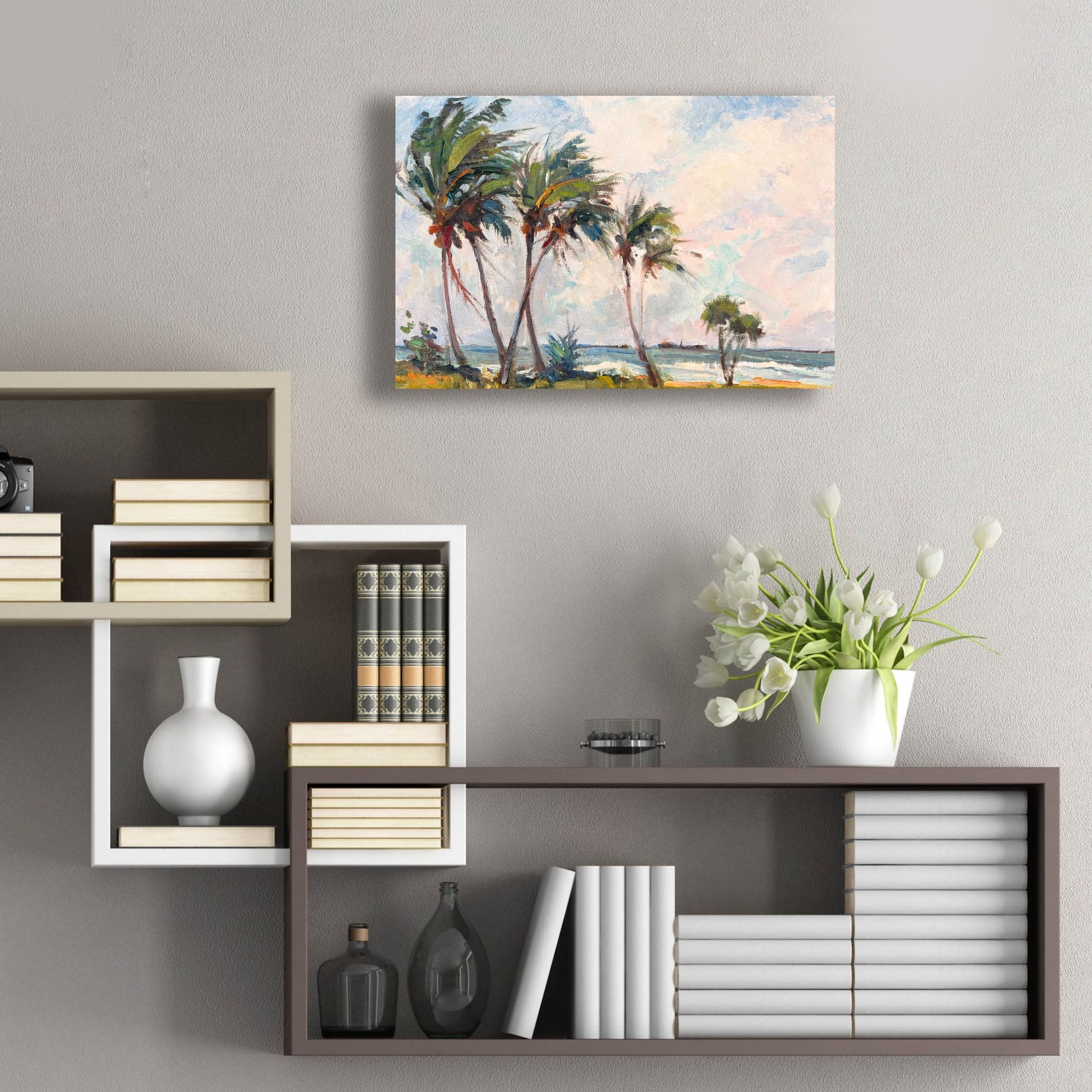 Epic Art ' Six Palms' by Richard A. Rodgers, Acrylic Glass Wall Art,24x16