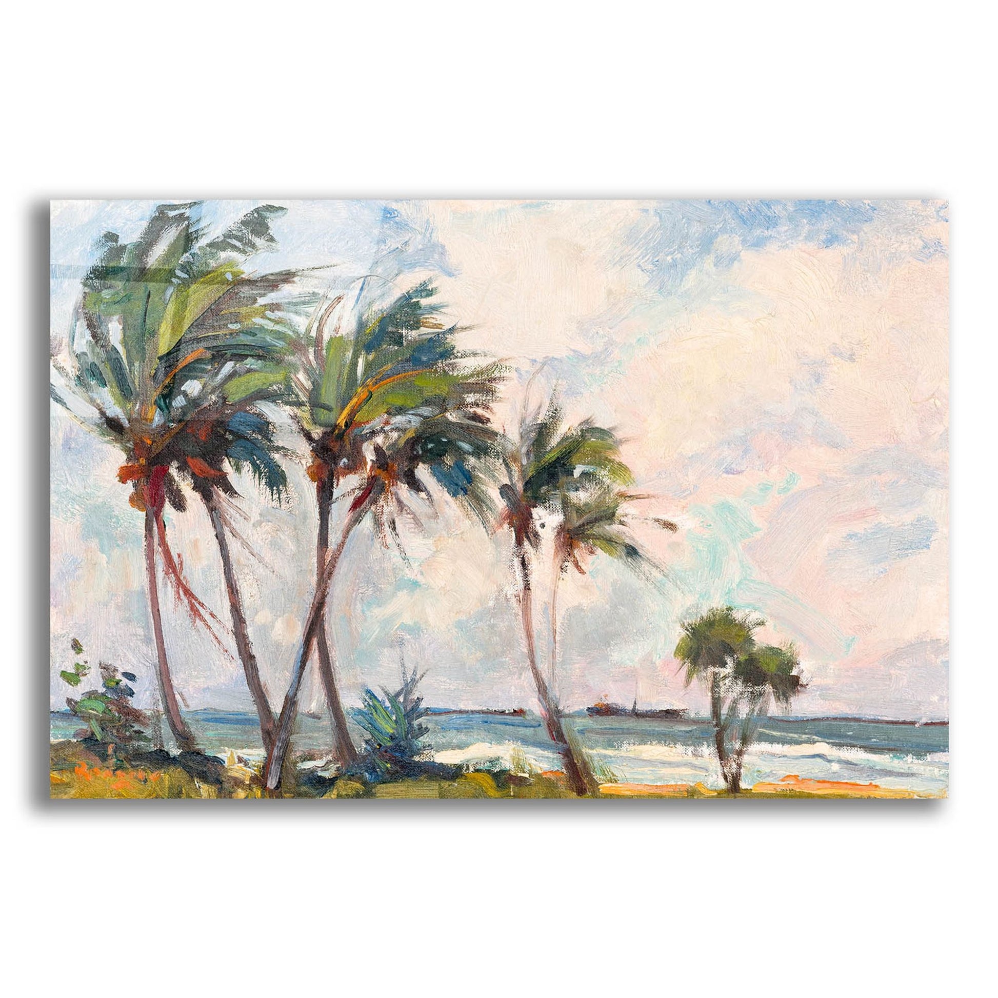 Epic Art ' Six Palms' by Richard A. Rodgers, Acrylic Glass Wall Art,24x16