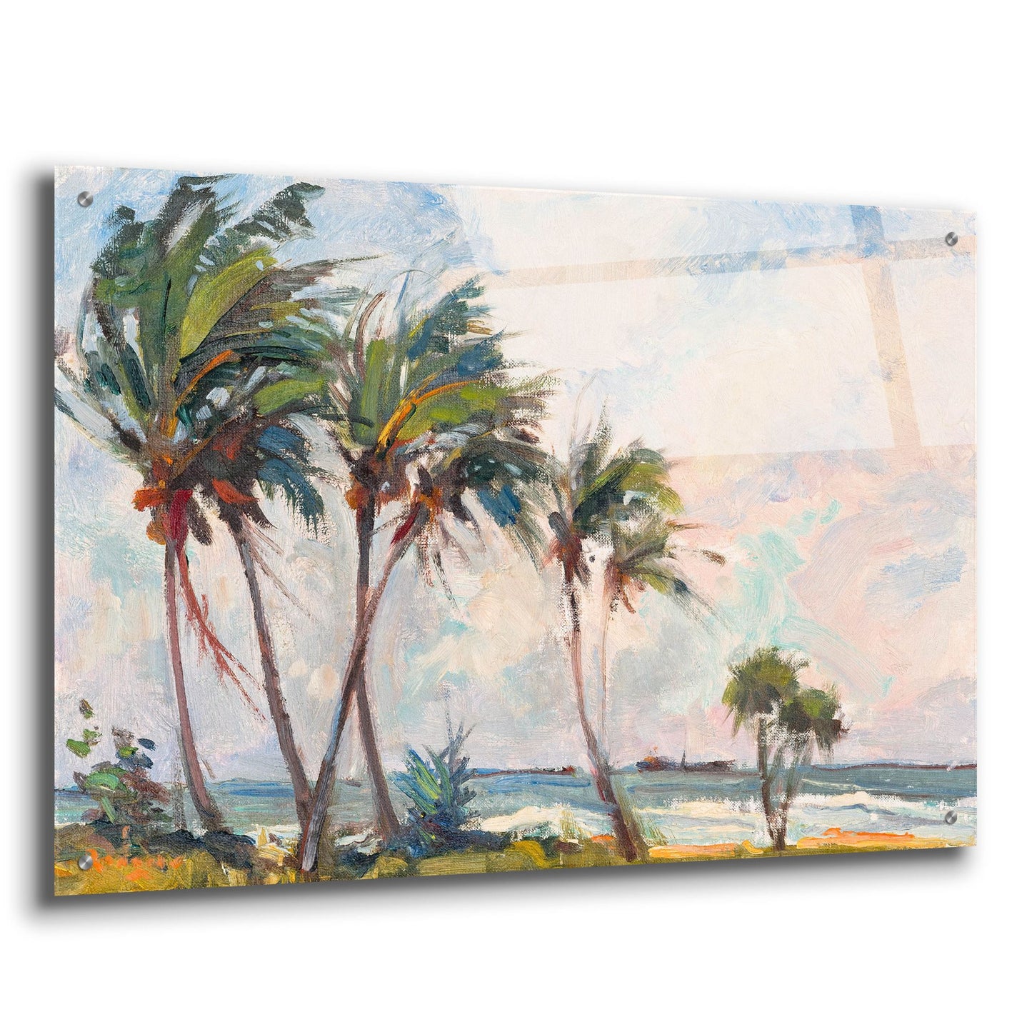 Epic Art ' Six Palms' by Richard A. Rodgers, Acrylic Glass Wall Art,36x24