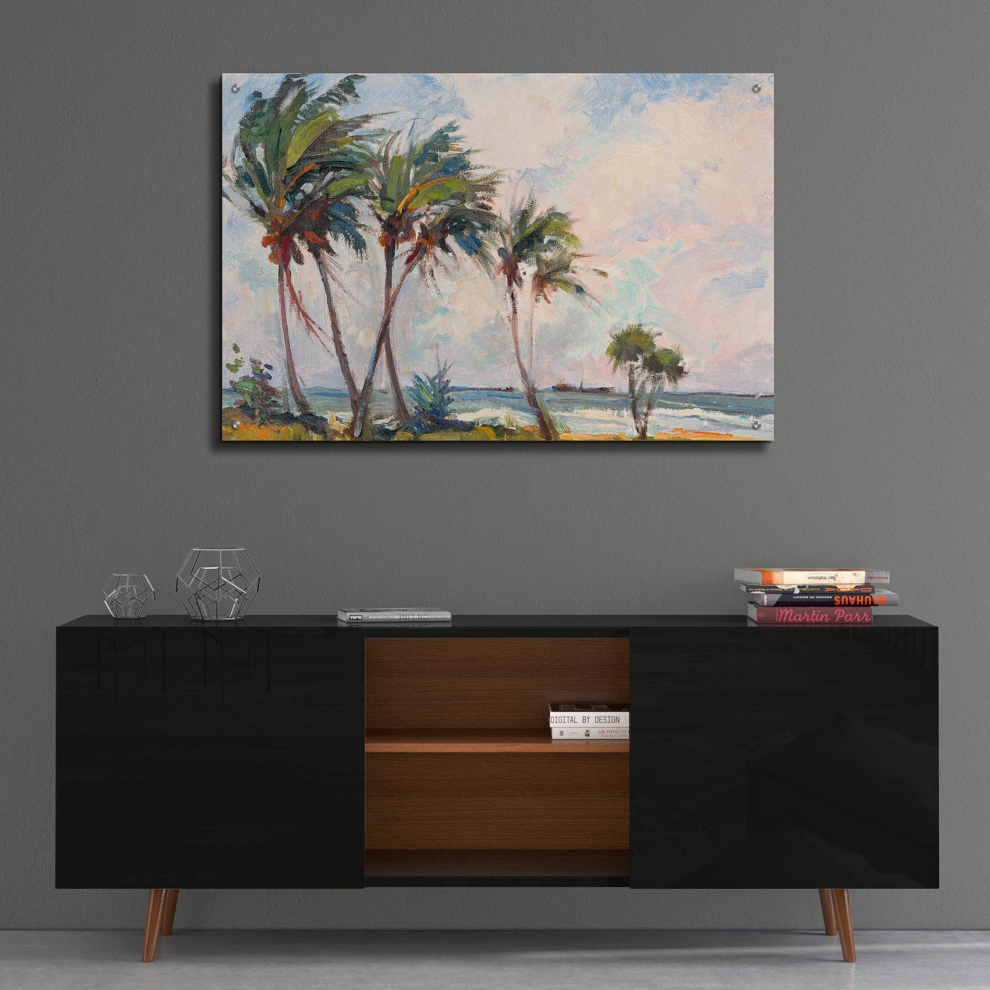 Epic Art ' Six Palms' by Richard A. Rodgers, Acrylic Glass Wall Art,36x24