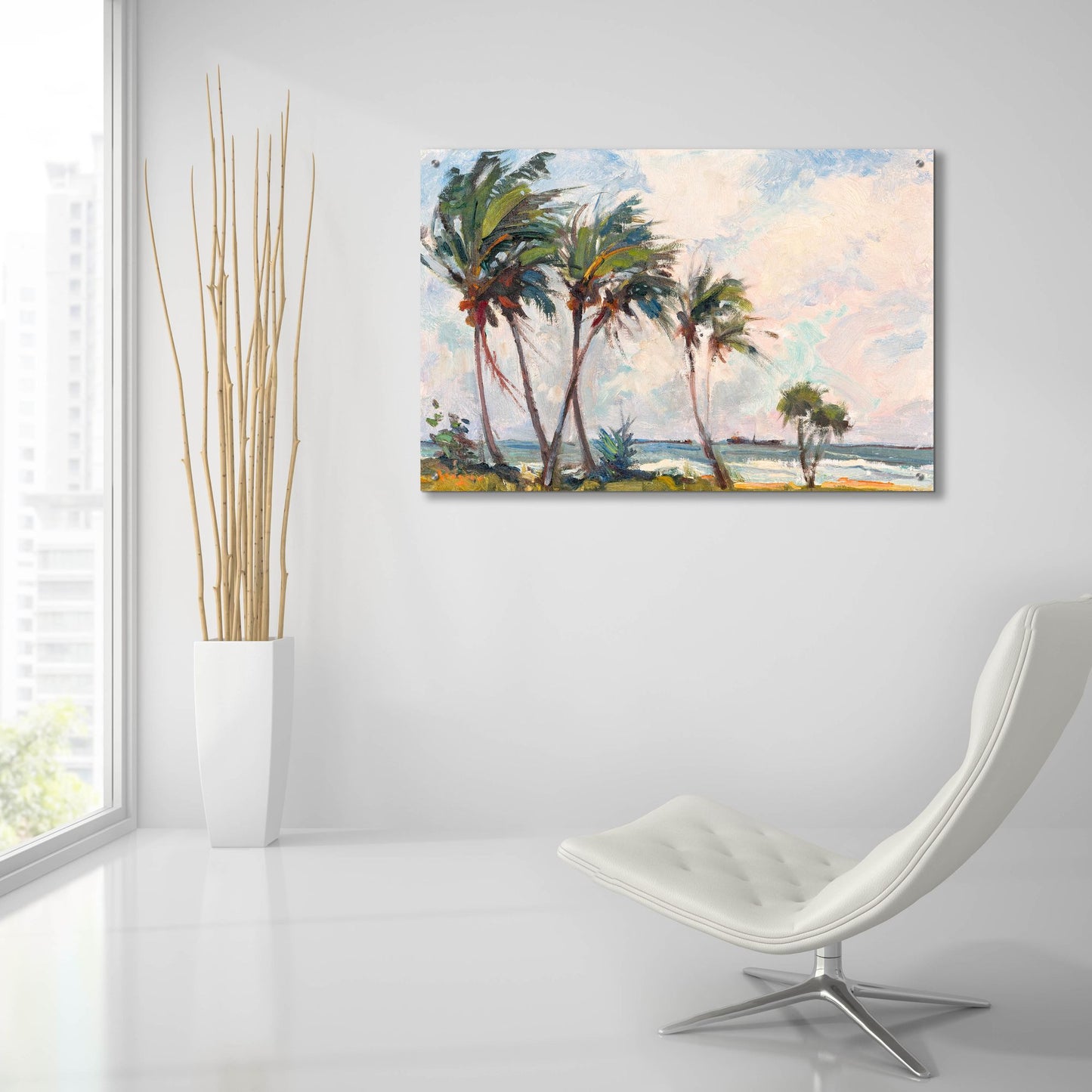 Epic Art ' Six Palms' by Richard A. Rodgers, Acrylic Glass Wall Art,36x24