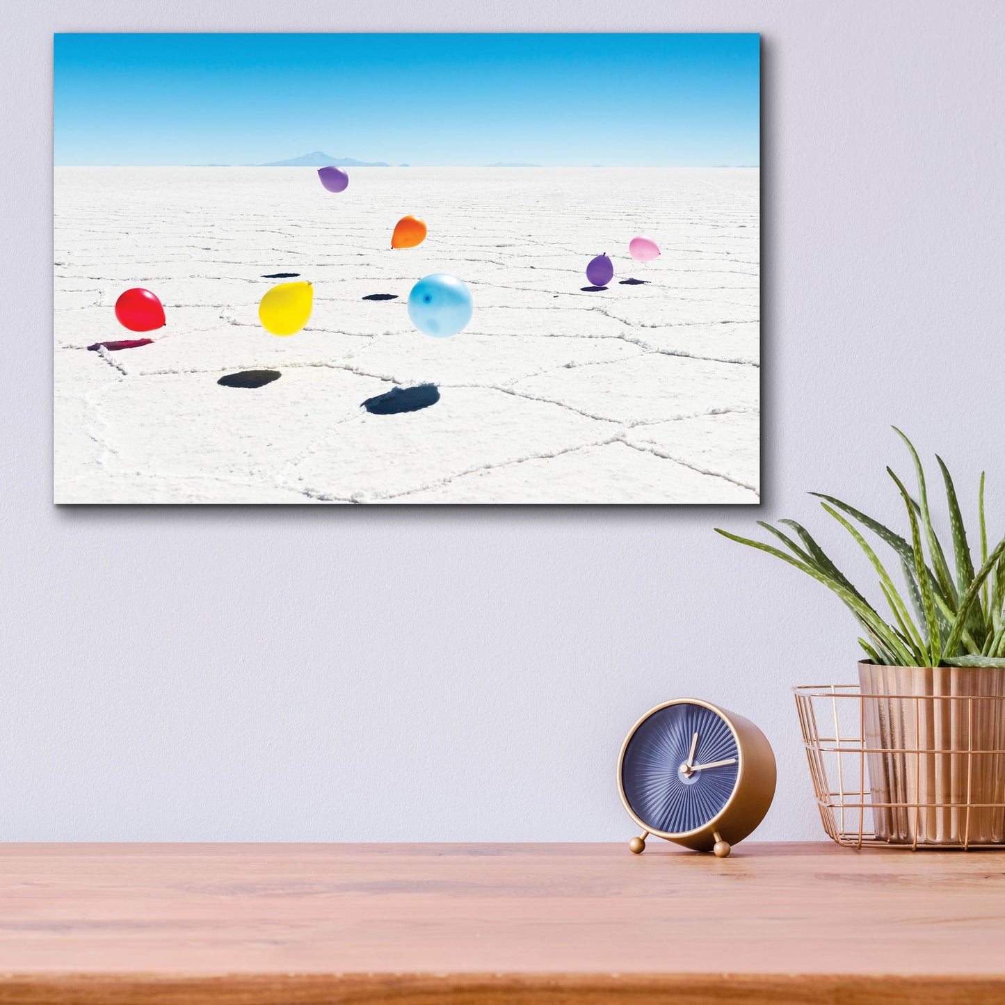 Epic Art ' Balloons Three, Salar de Uyuni, Bolivia' by Richard Silver, Acrylic Glass Wall Art,16x12