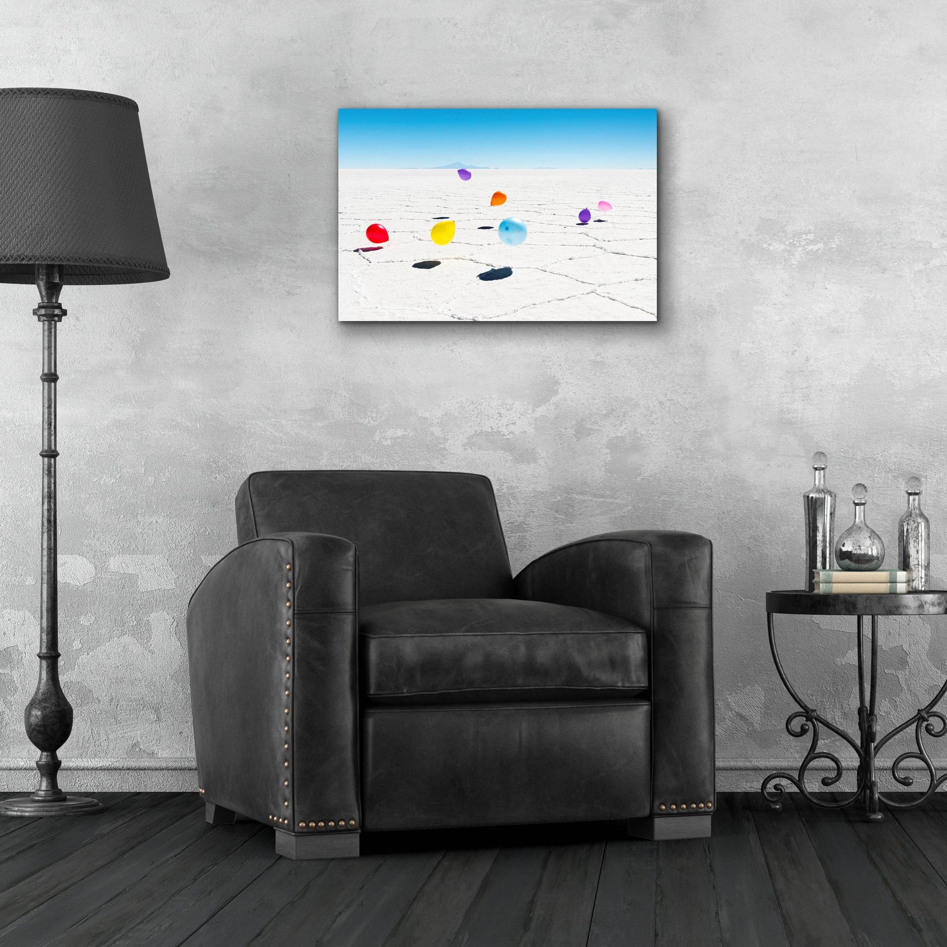 Epic Art ' Balloons Three, Salar de Uyuni, Bolivia' by Richard Silver, Acrylic Glass Wall Art,24x16