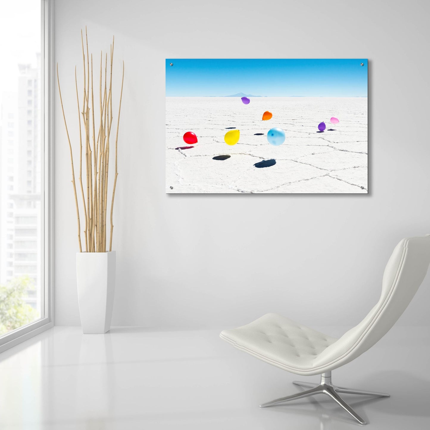 Epic Art ' Balloons Three, Salar de Uyuni, Bolivia' by Richard Silver, Acrylic Glass Wall Art,36x24