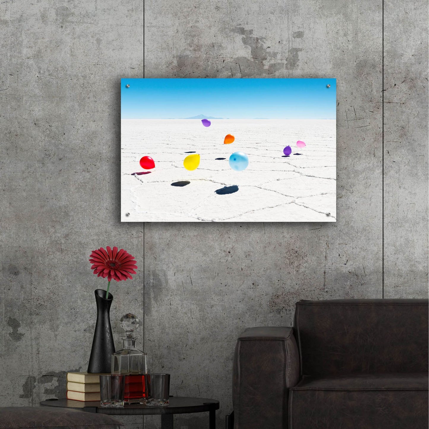 Epic Art ' Balloons Three, Salar de Uyuni, Bolivia' by Richard Silver, Acrylic Glass Wall Art,36x24