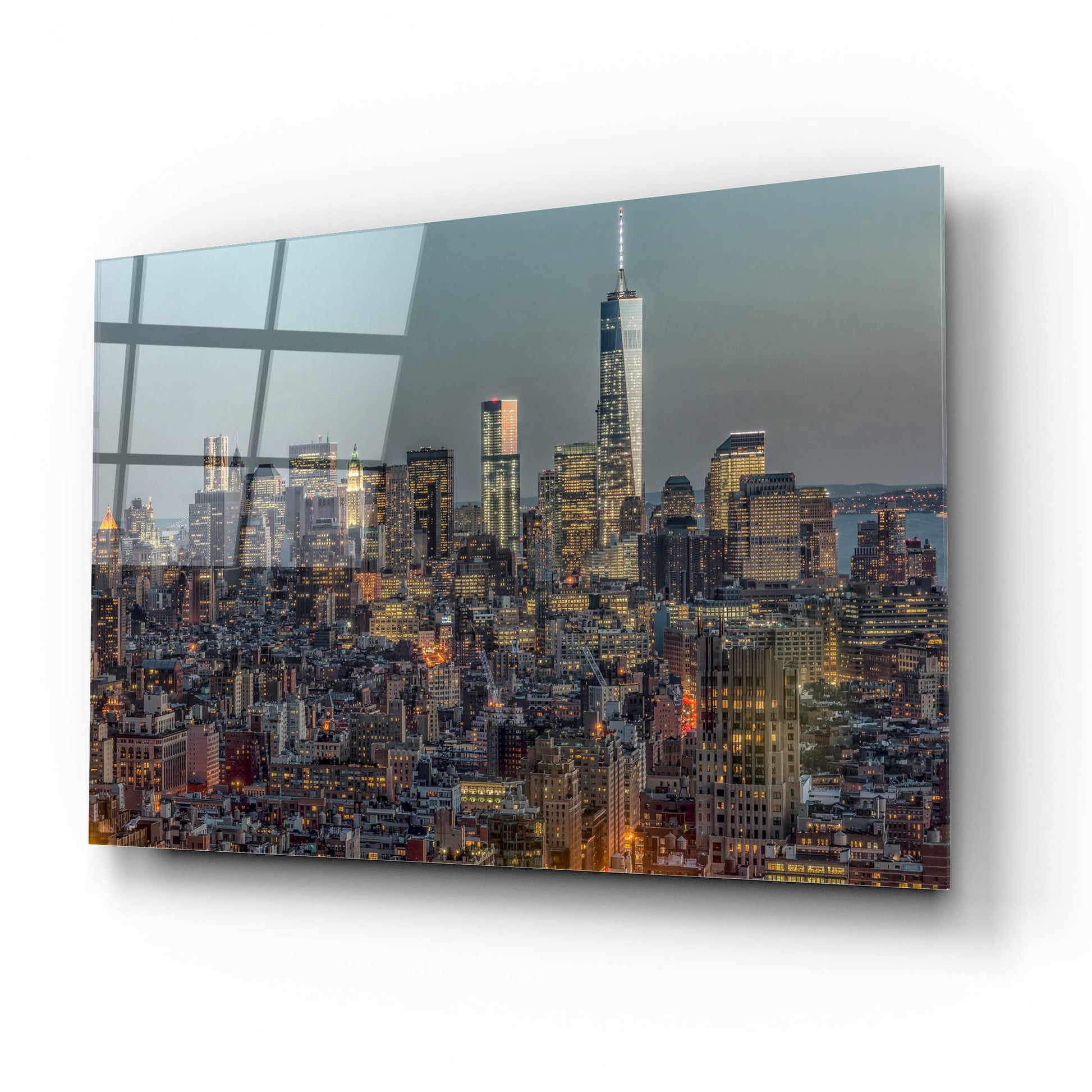 Epic Art ' Downtown Skyline 12' by Richard Silver, Acrylic Glass Wall Art,16x12