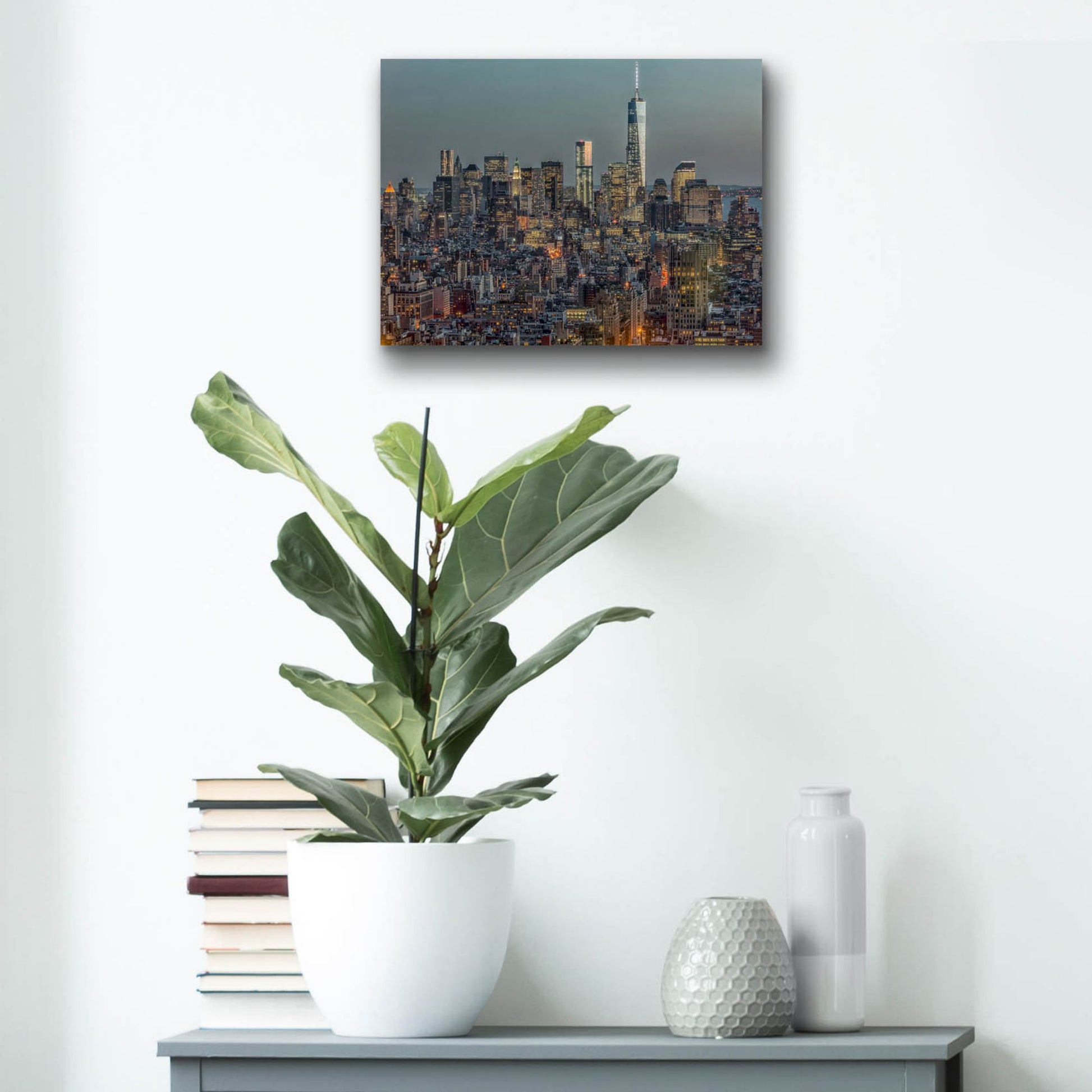 Epic Art ' Downtown Skyline 12' by Richard Silver, Acrylic Glass Wall Art,16x12