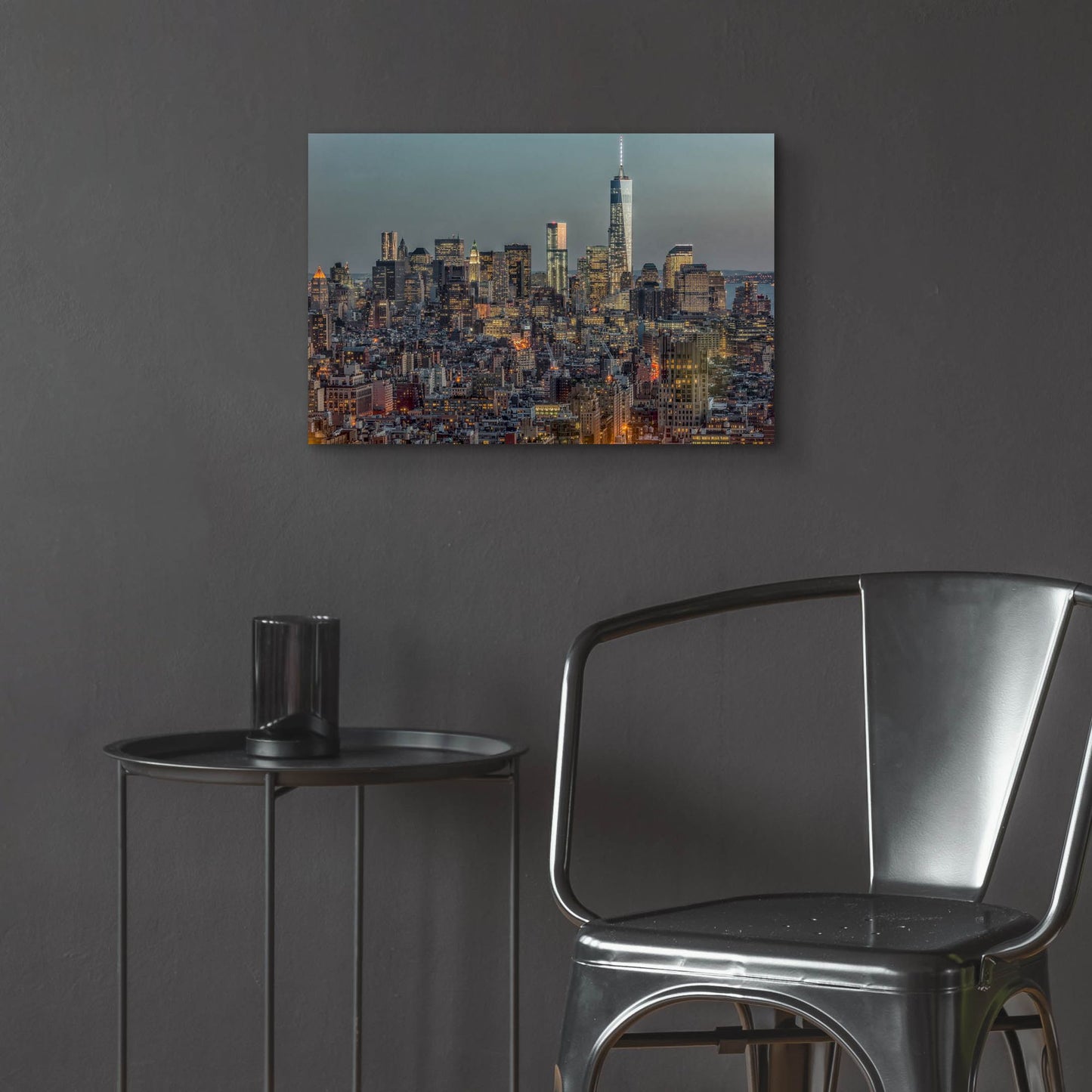 Epic Art ' Downtown Skyline 12' by Richard Silver, Acrylic Glass Wall Art,24x16